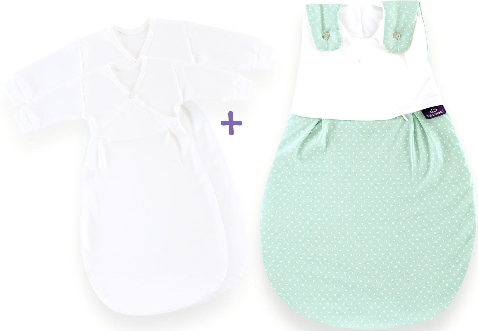 Babyschlafsack Set Pünktchen mint