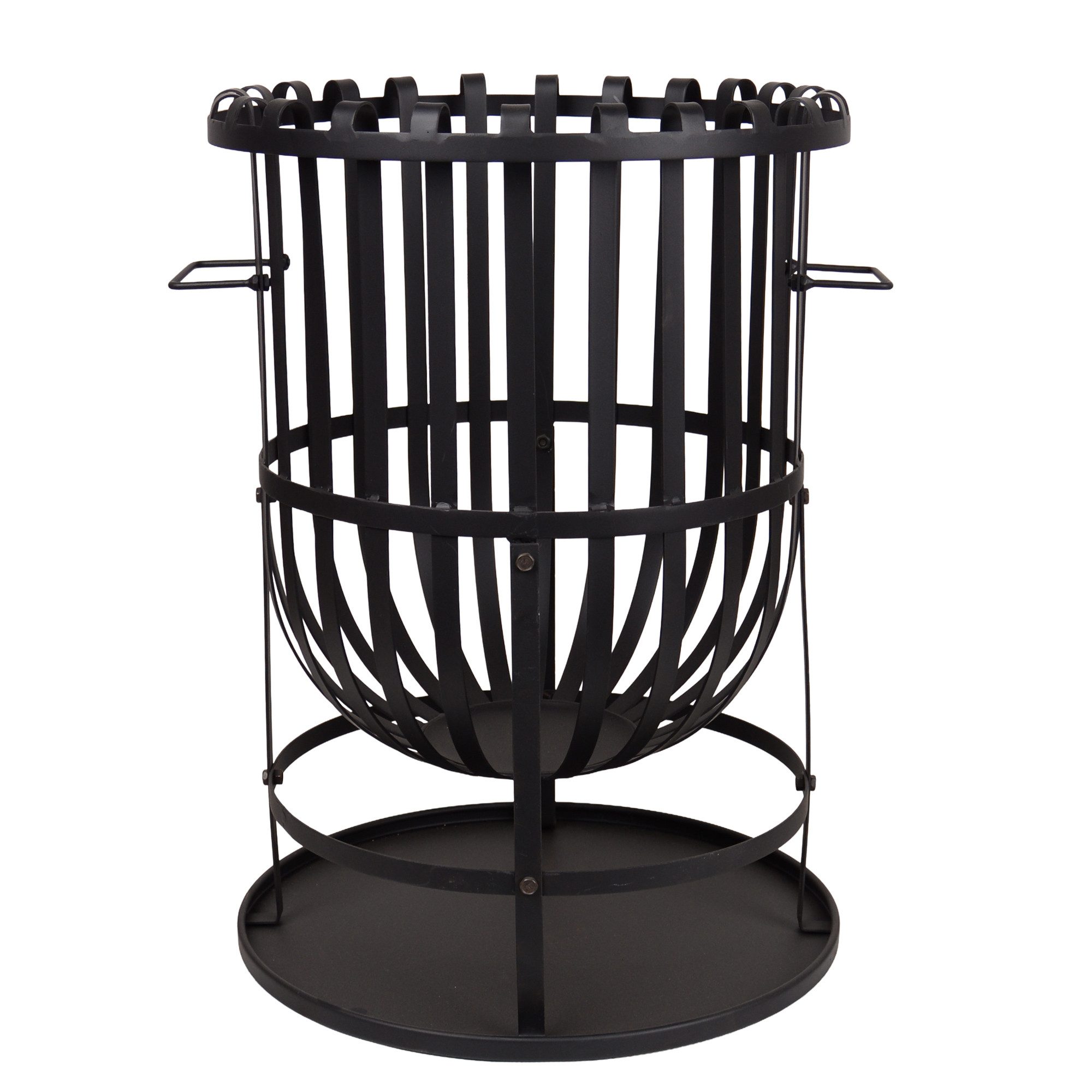 UNUS GARDEN Feuerkorb "Roko" aus Metall rund, (46cm schwarz), mit Ascheschale
