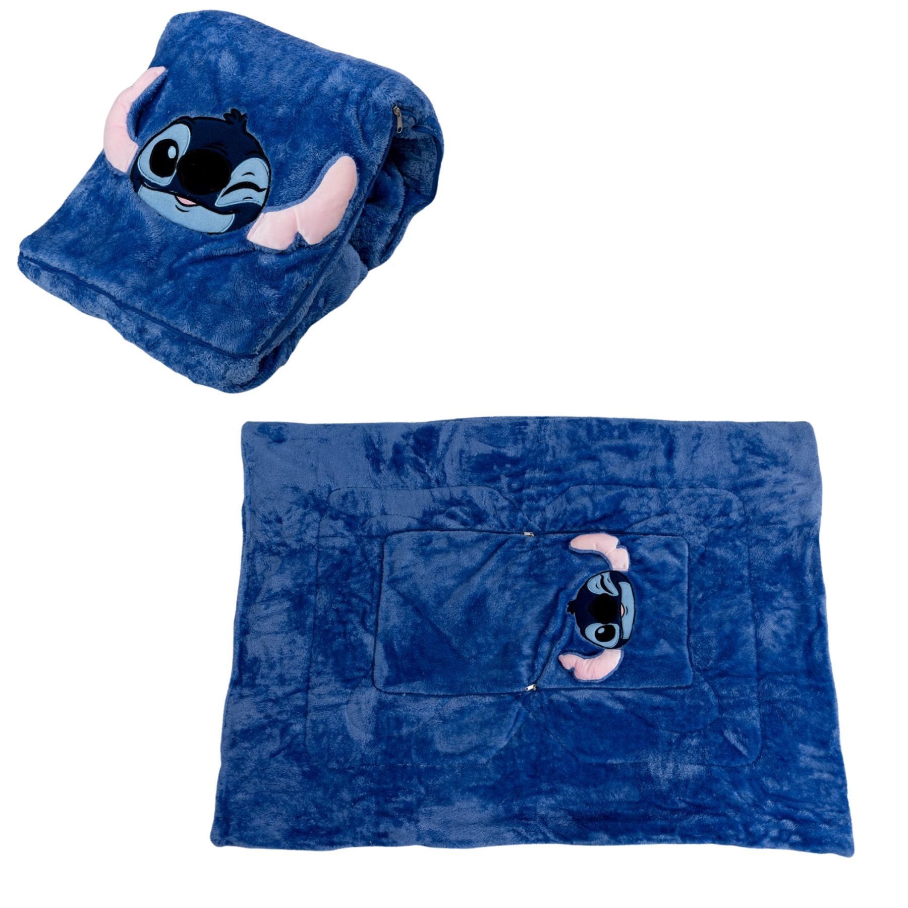 Wohndecke 2-in-1 Kissen und Decke für Kinder 100 × 150 cm, Lilo & Stitch