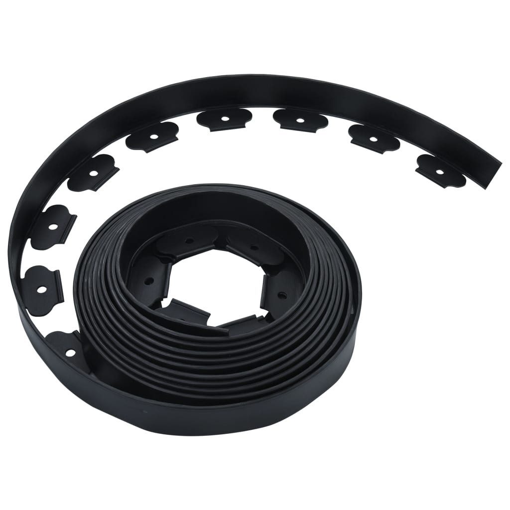 vidaXL Beetumrandung Flexible Rasenkante mit 30 Nägeln 10 m 5 cm
