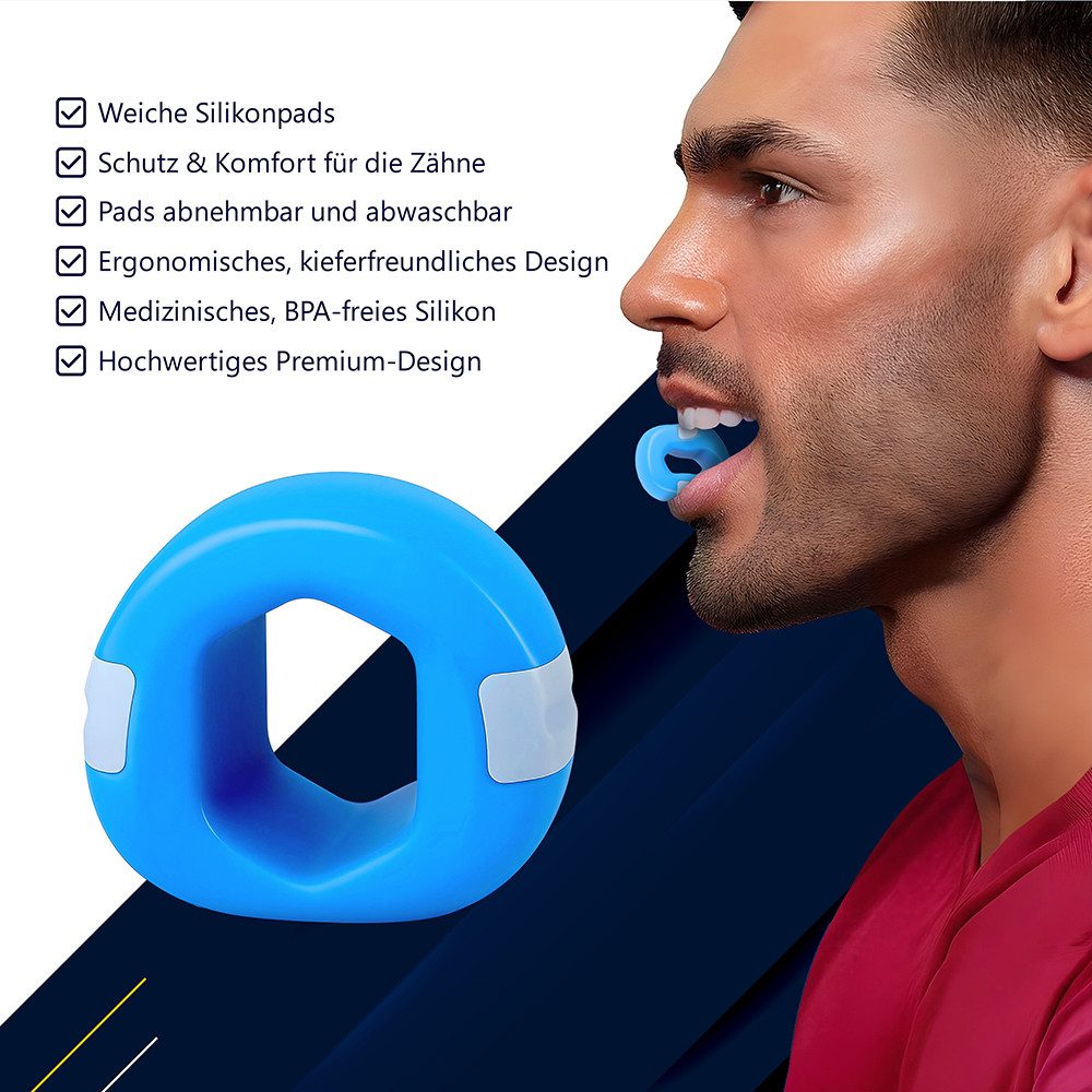 Cozyvibe Trainingshilfe Jaw Trainer Set 2.0 – Komple Kiefer-Gesichtstrainer & Halsband, Doppelkinn Reduzieren, Anti-Falten, Jawline Definition, 3 Stufen
