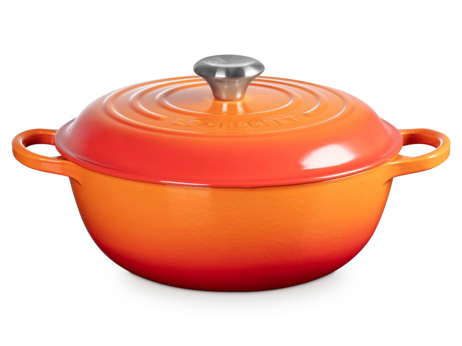 LE CREUSET Bräter Stew Pot Signature rund ofenrot 26cm, Emailliertes Gusseisen