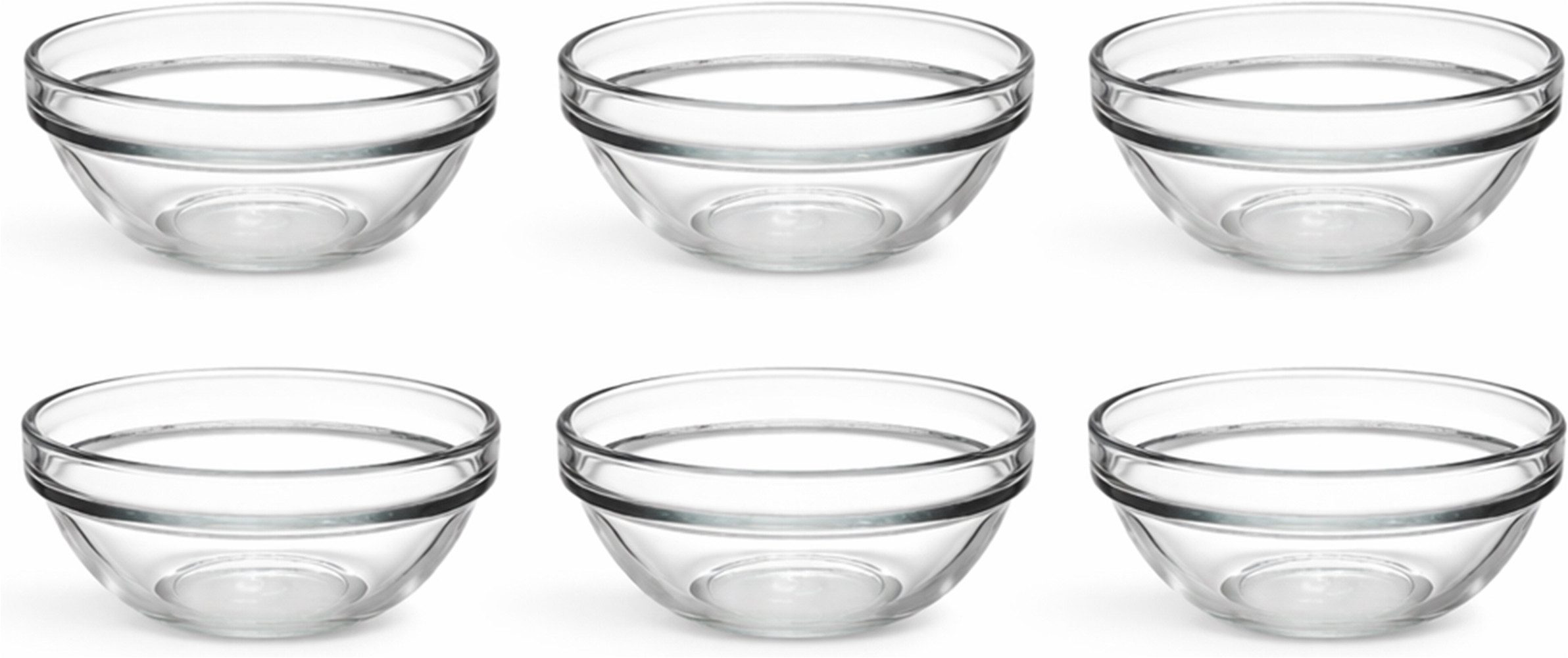 van Well Schale Chefs, 6 Stück, Glas, (Set, 6-tlg), stapelbar, spülmaschinen- und mikrowellengeeignet