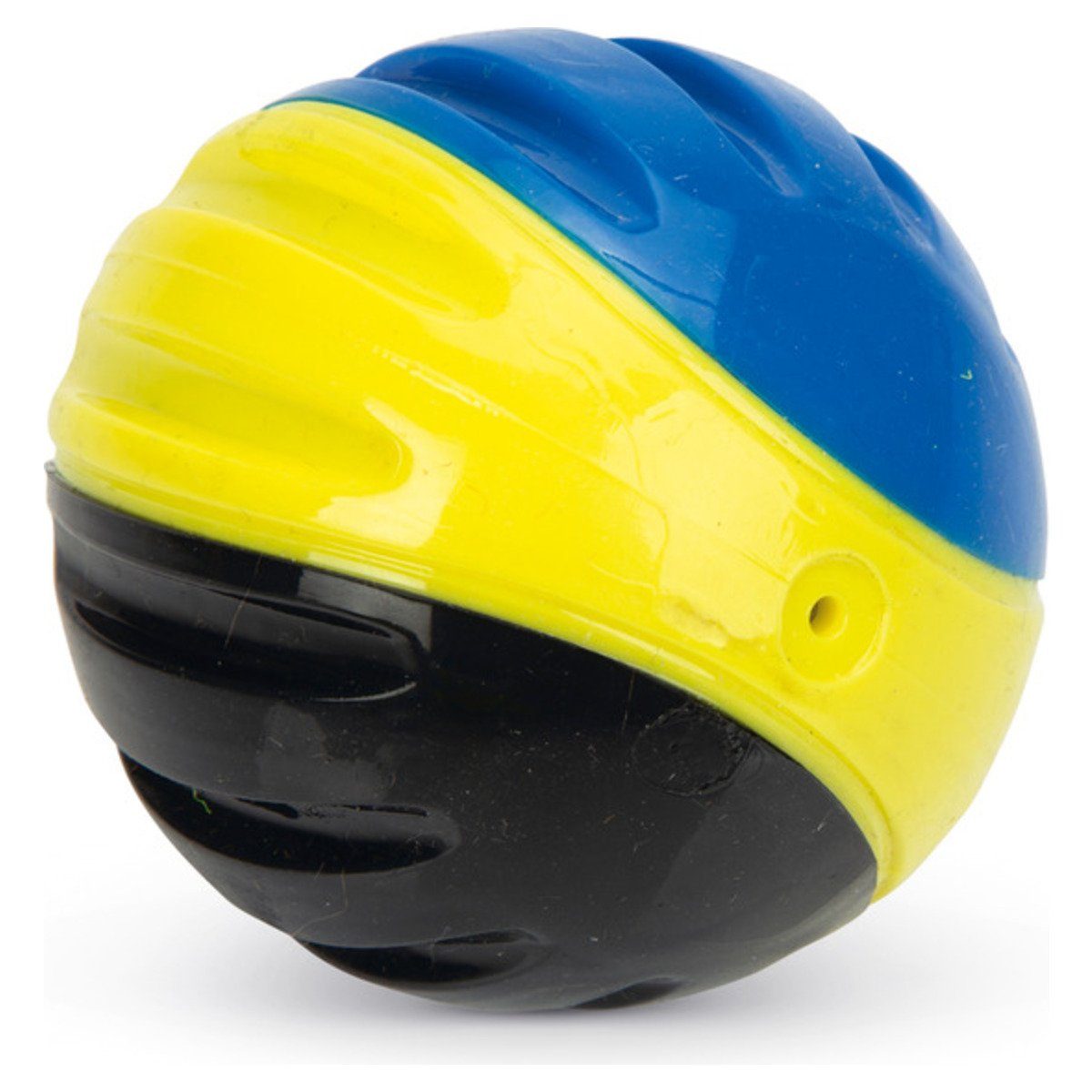 Beeztees Tierball Fetch TPR Ball blau-gelb-schwarz