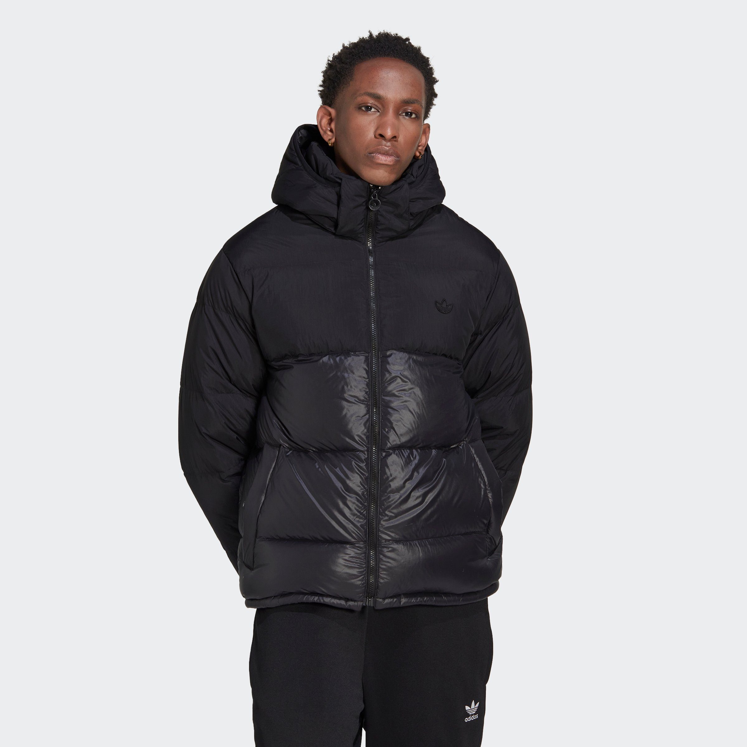 Originals HOODED Outdoorjacke DOWN PUFFER adidas schwarz DAUNENJACKE REGEN