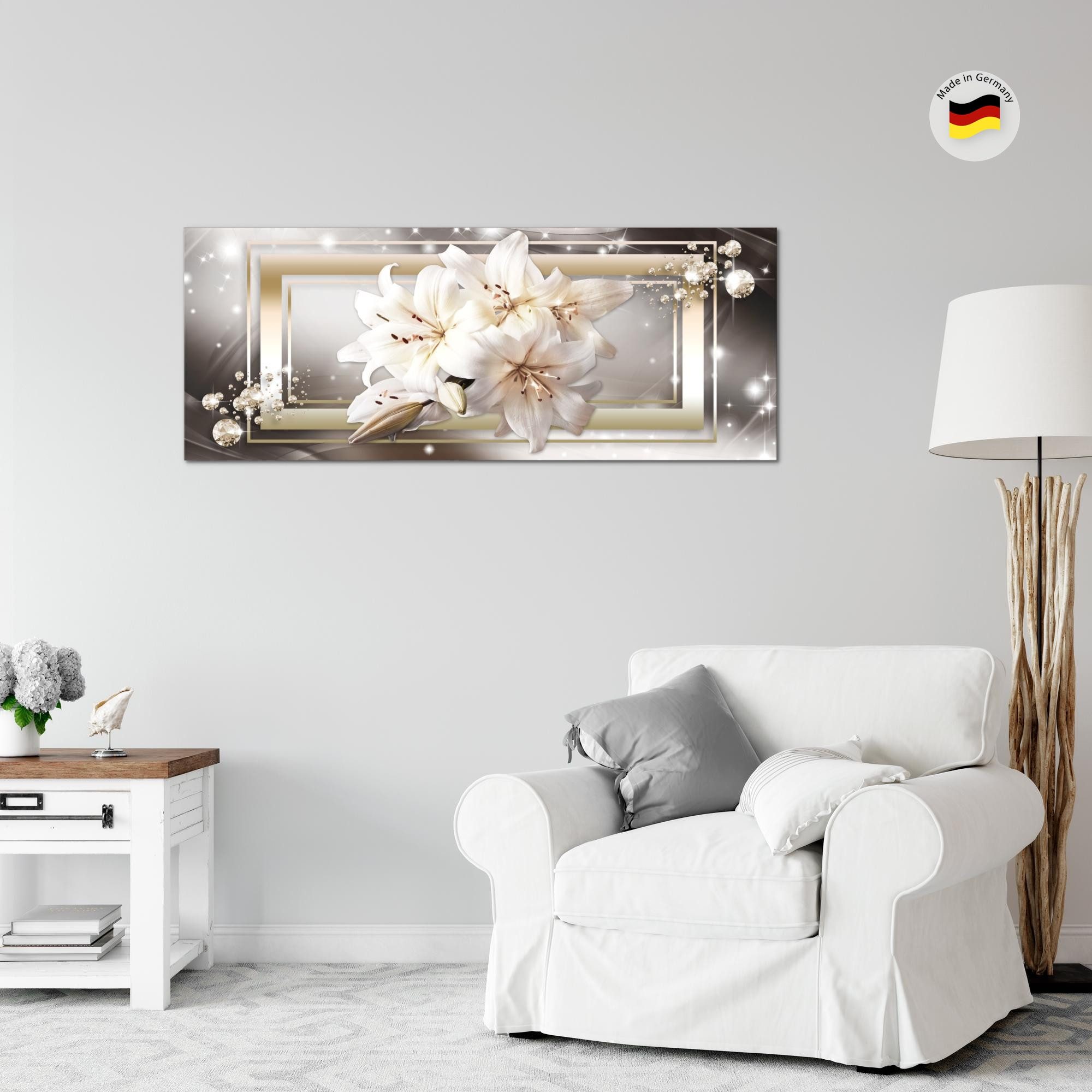 Runa Art Wandbild Wandbild Blumen Bilder XXL Wohnzimmer Schlafzimmer 100 x 40 cm, (1 St) – Bild 5 von 5