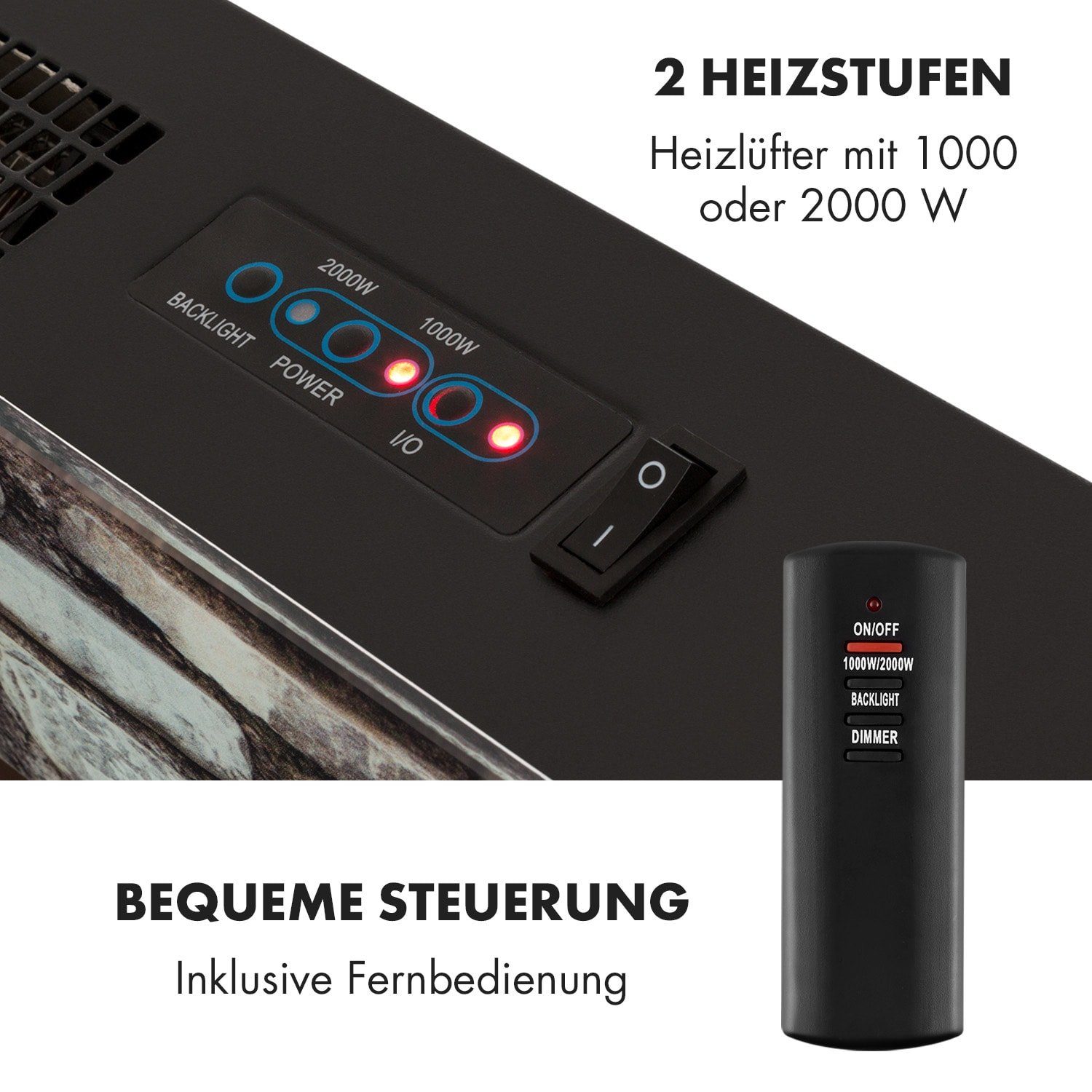Klarstein Steindekor Elektrokamin elektrischer kamineinsatz Colmar, Kamin Indoor heizung Heating mit
