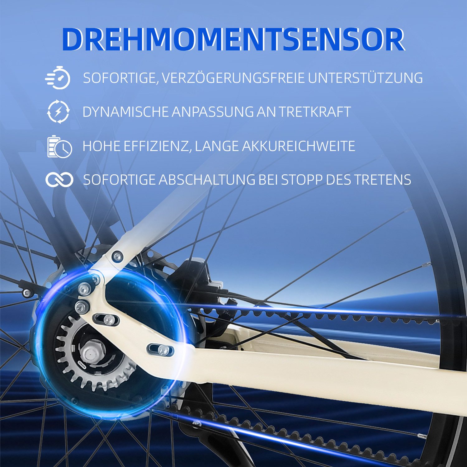 VECOCRAFT E-Bike Cityrad LUNA2.0 Elektrofahrrad 360WH Riemenantrieb Torque Sensor Zweigangmotor, Heckmotor, 360 Wh, (60-100 km), 50Nm,28‘’ 36V 10AH Pedelec,E-Cityrad für Damen und Herren