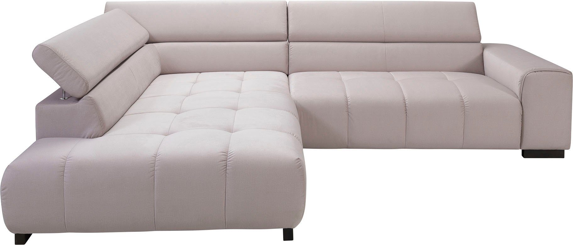 exxpo - mit fashion wahlweise verstellbaren sofa Ecksofa, Kissen 3 Kopfstützen, Bettfunktion mit und