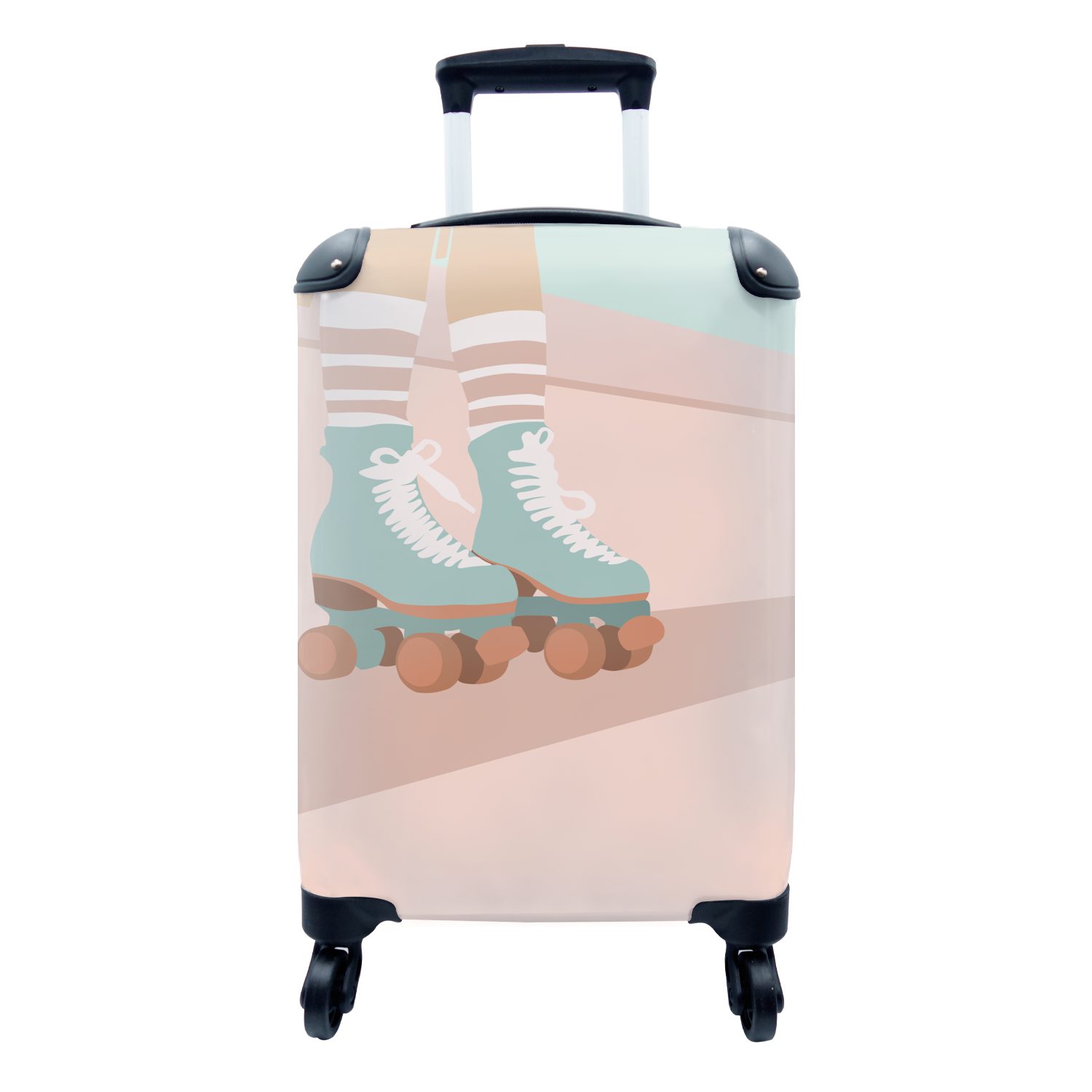 Reisetasche Handgepäckkoffer Rollerblades für Pastell, Handgepäck Ferien, rollen, 4 Rollen, - Reisekoffer Trolley, Sommer mit MuchoWow -