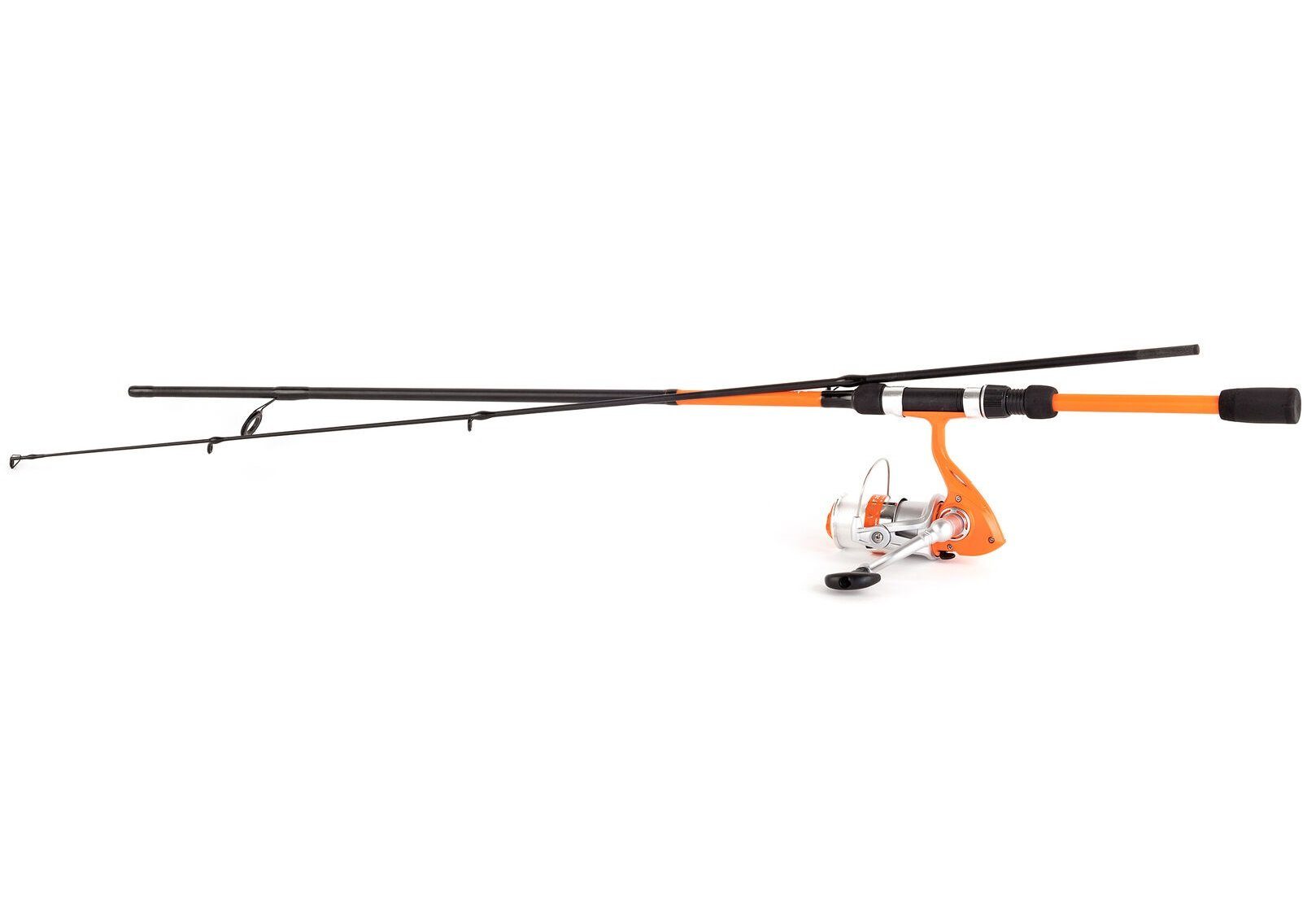 DAM Fishing Spinnrute VIBE COMBO Kinderangeln Qualitäts Spar-Set), in Orange Farben Rute+Rolle Angelrute+Angelrolle+Schnur, 4 Farben Kinderangeln von 1,80m 6" (Kinder-Set, DAM 4