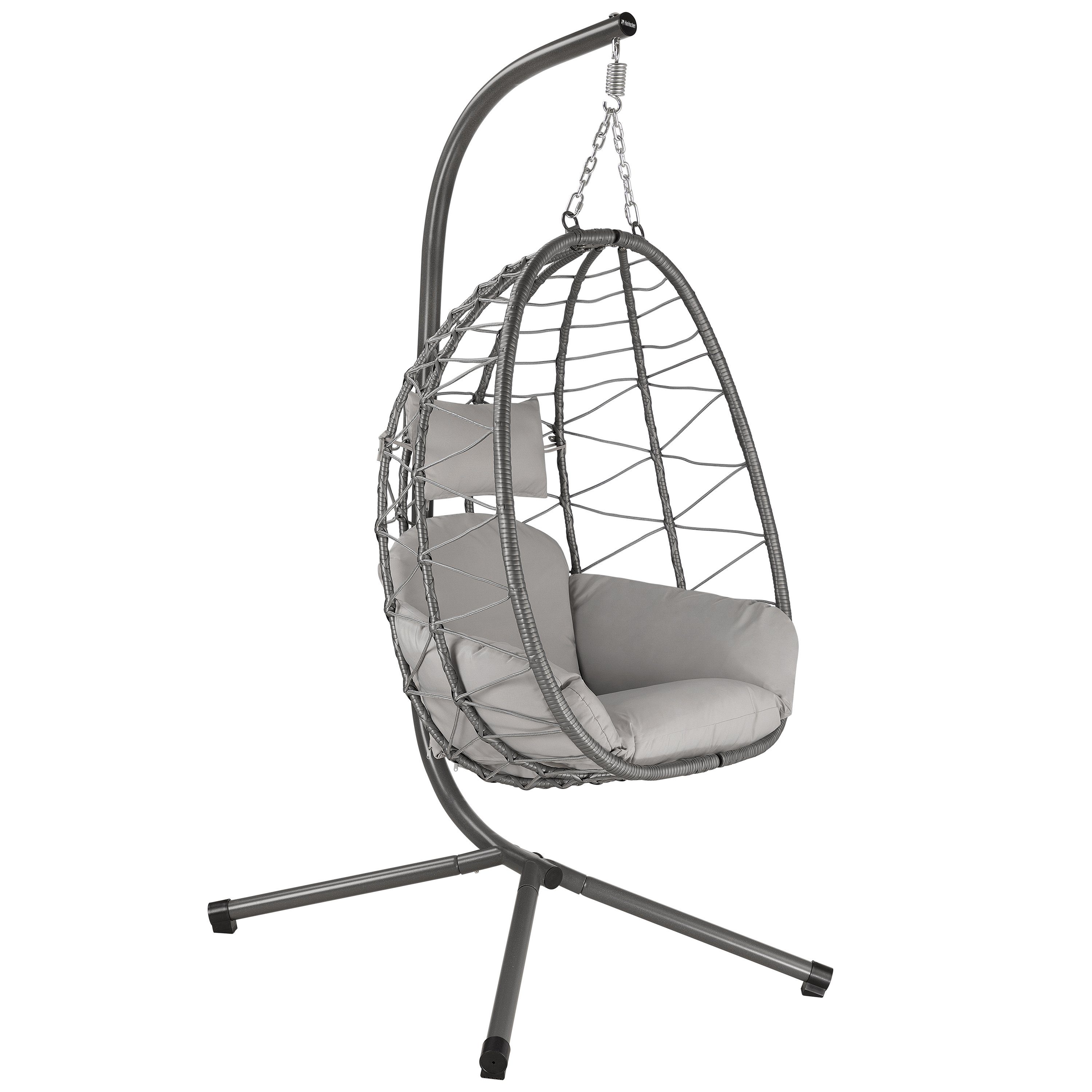 HinHocker Hängesessel Hängesessel mit Gestell, Grau, günstig online kaufen