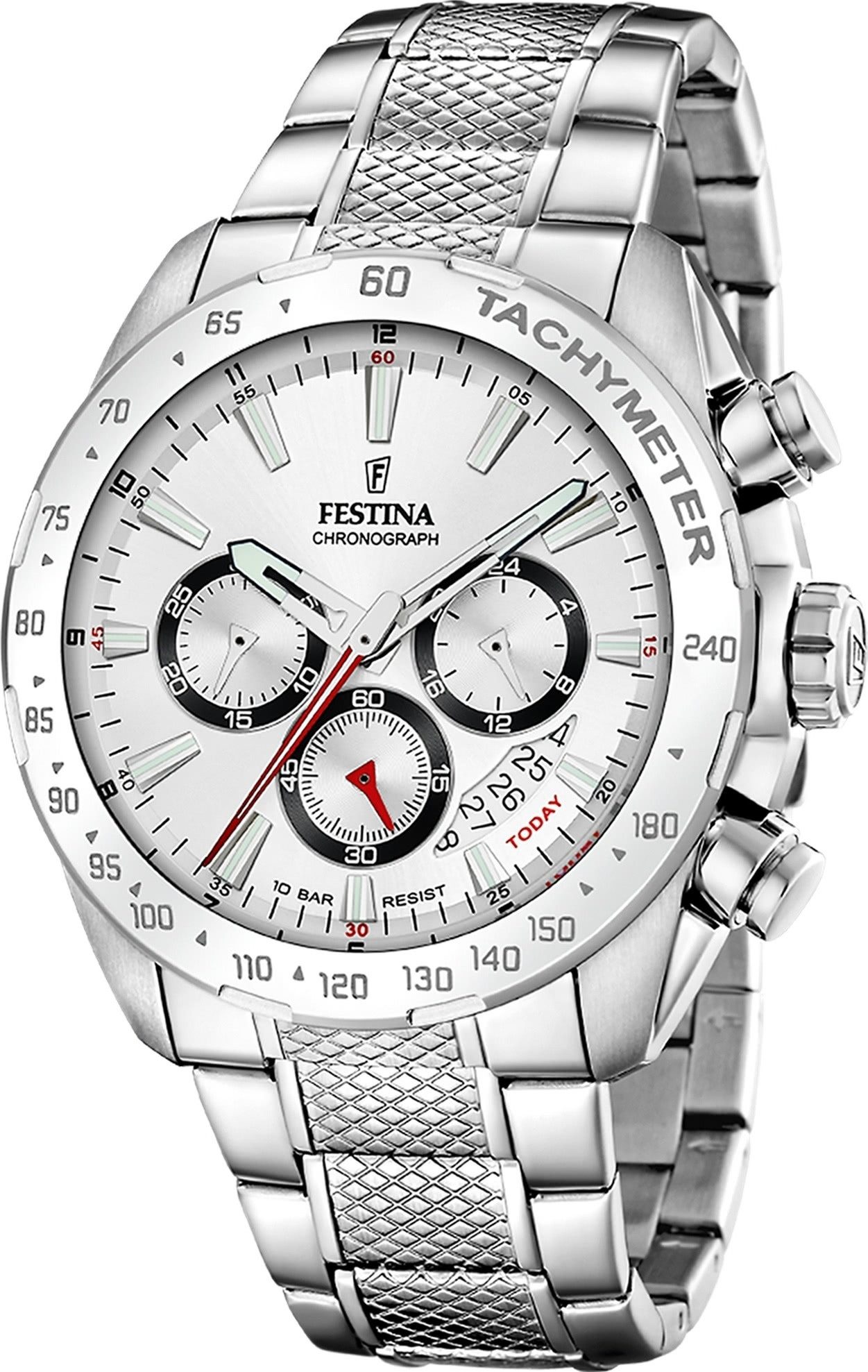 Festina Chronograph Festina Herrenuhr Edelstahl silber, günstig online kaufen