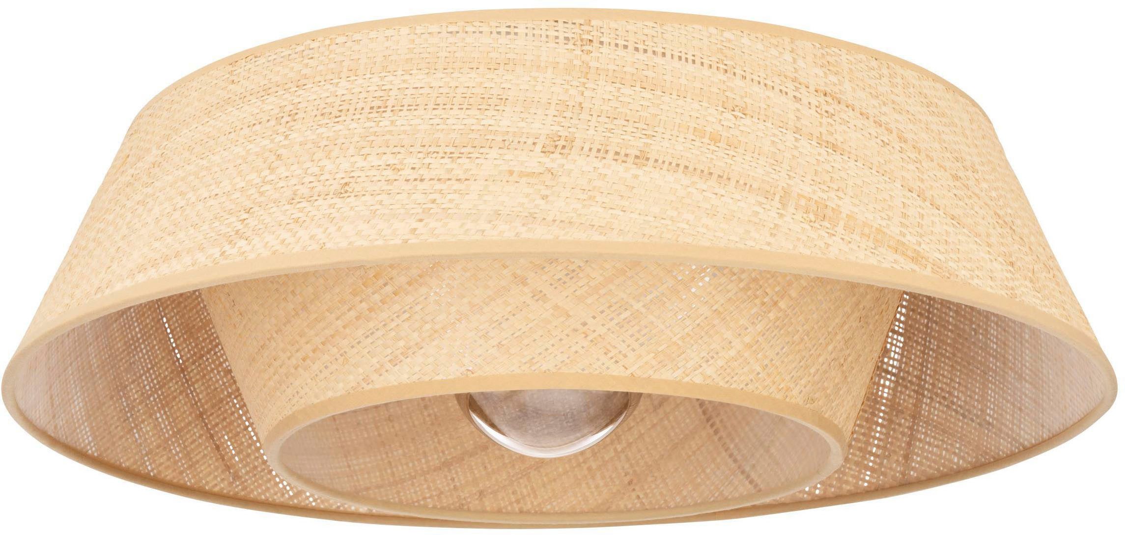 EGLO Deckenleuchte Marford Deckenlampe, Wohnzimmerlampe Decke Boho, Japanisch, E27, Lampe, ohne Leuchtmittel, Wand-/Deckenleuchte - H19 x Ø50 cm - schwarz - 1X60W exkl.