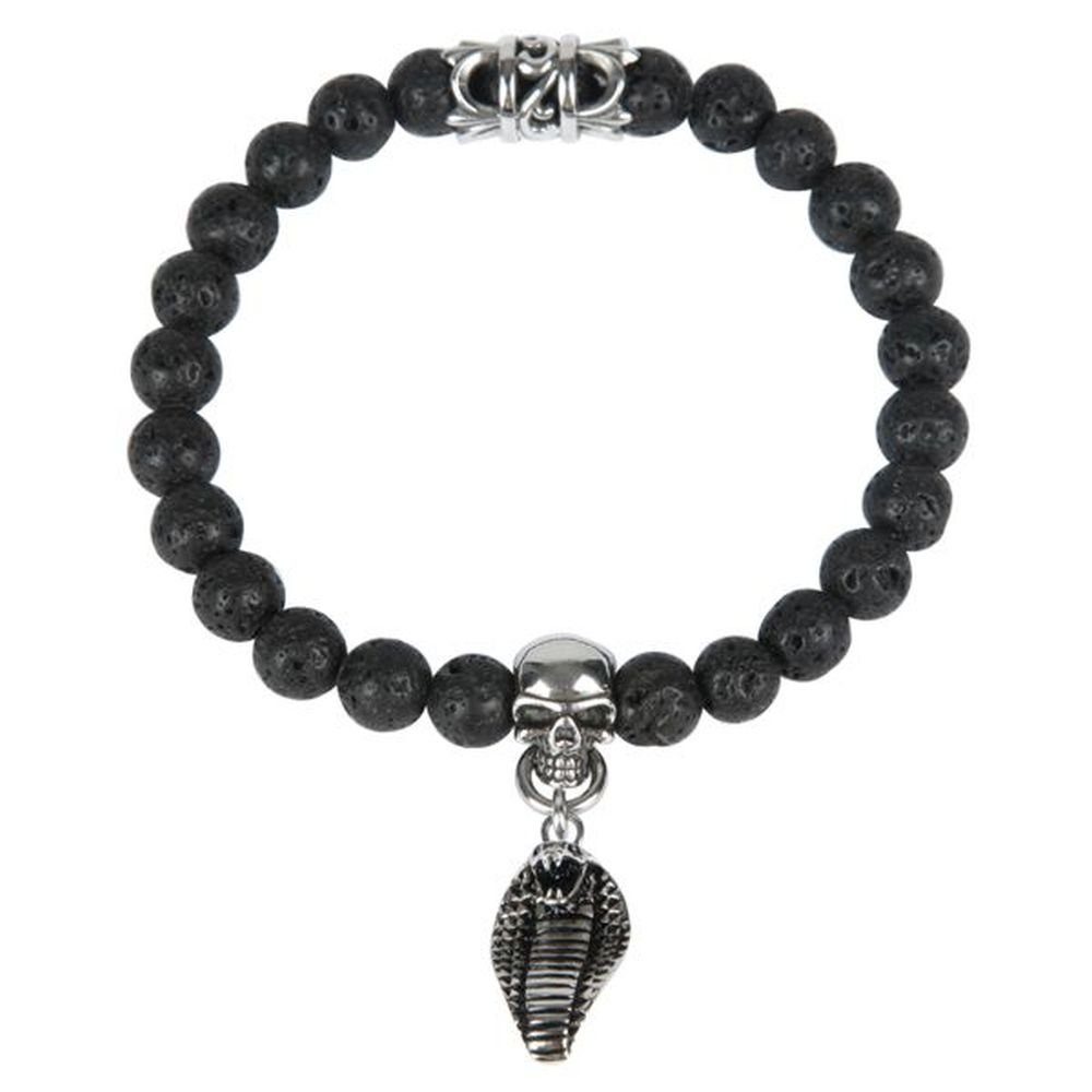 Kingka Armband "URBAN ROCKS" Stein Armband Totenkopf mit Anhänger, mit Kobra