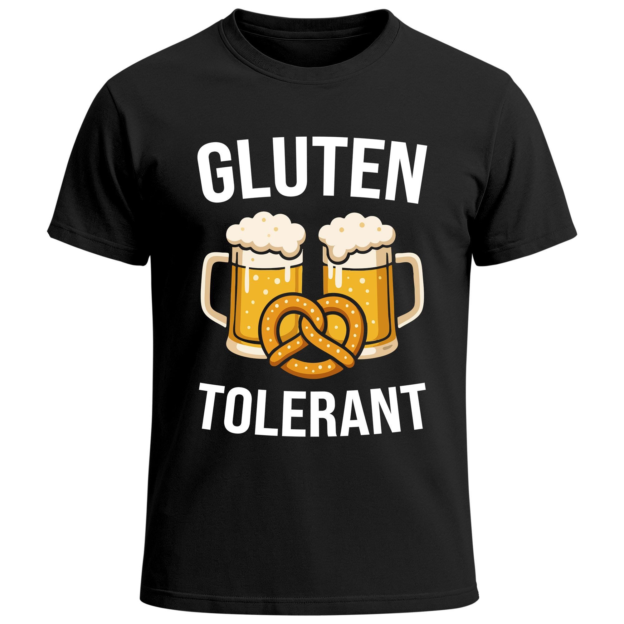 Print-Shirt Herren T-Shirt für das Oktoberfest Gluten Tolerant Bier Brezel