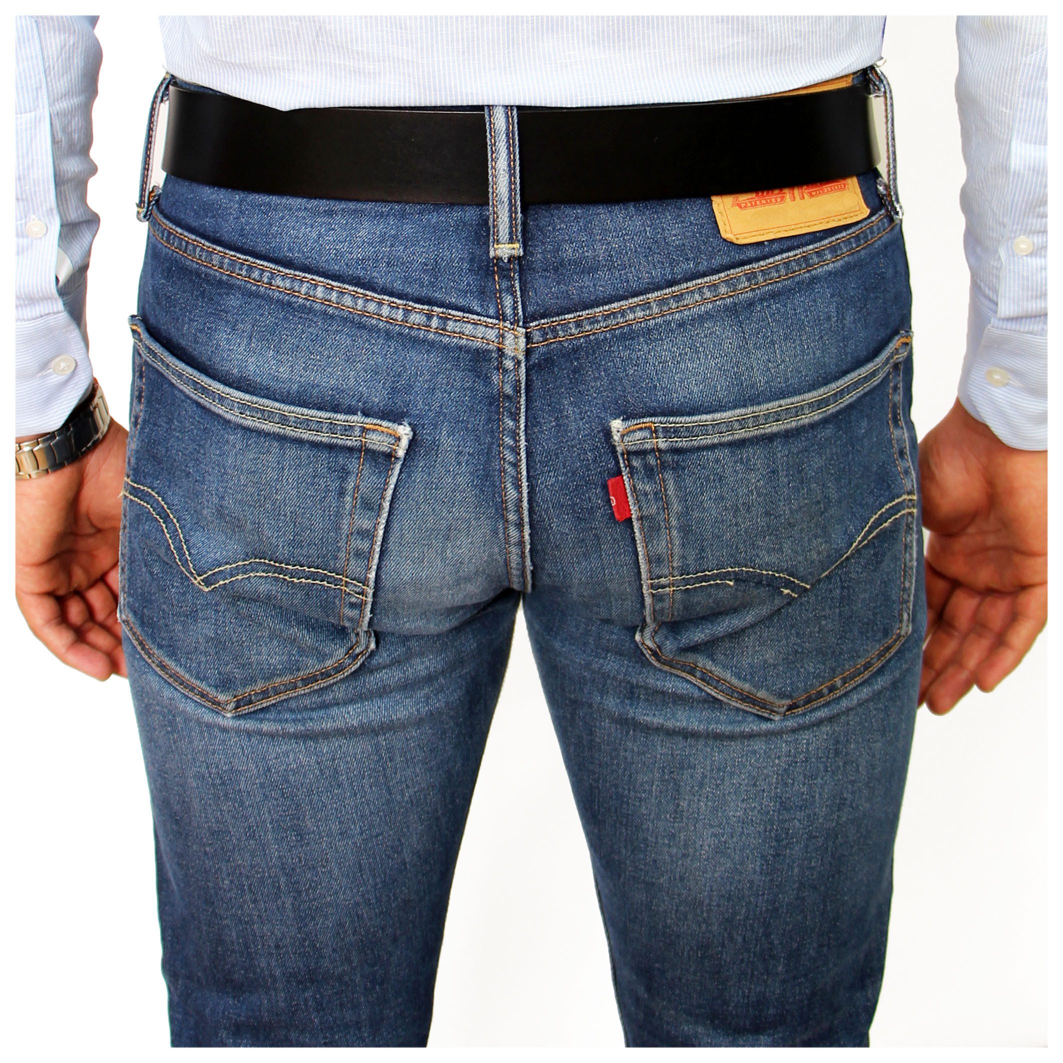 ALMADIH Ledergürtel G1 Herren-Business-Gürtel Jeansgürtel kürzbar günstig online kaufen