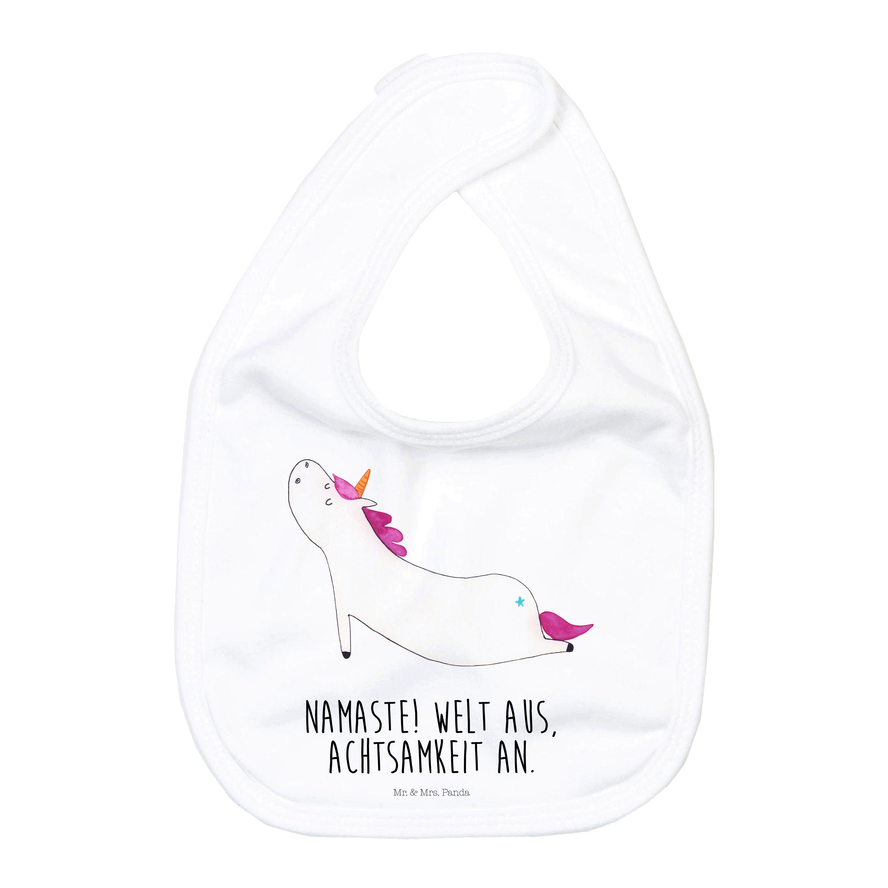 Tragetuch Einhorn Yoga - Weiß - Geschenk, Baby Lätzchen, witzig, Geschenk zur G
