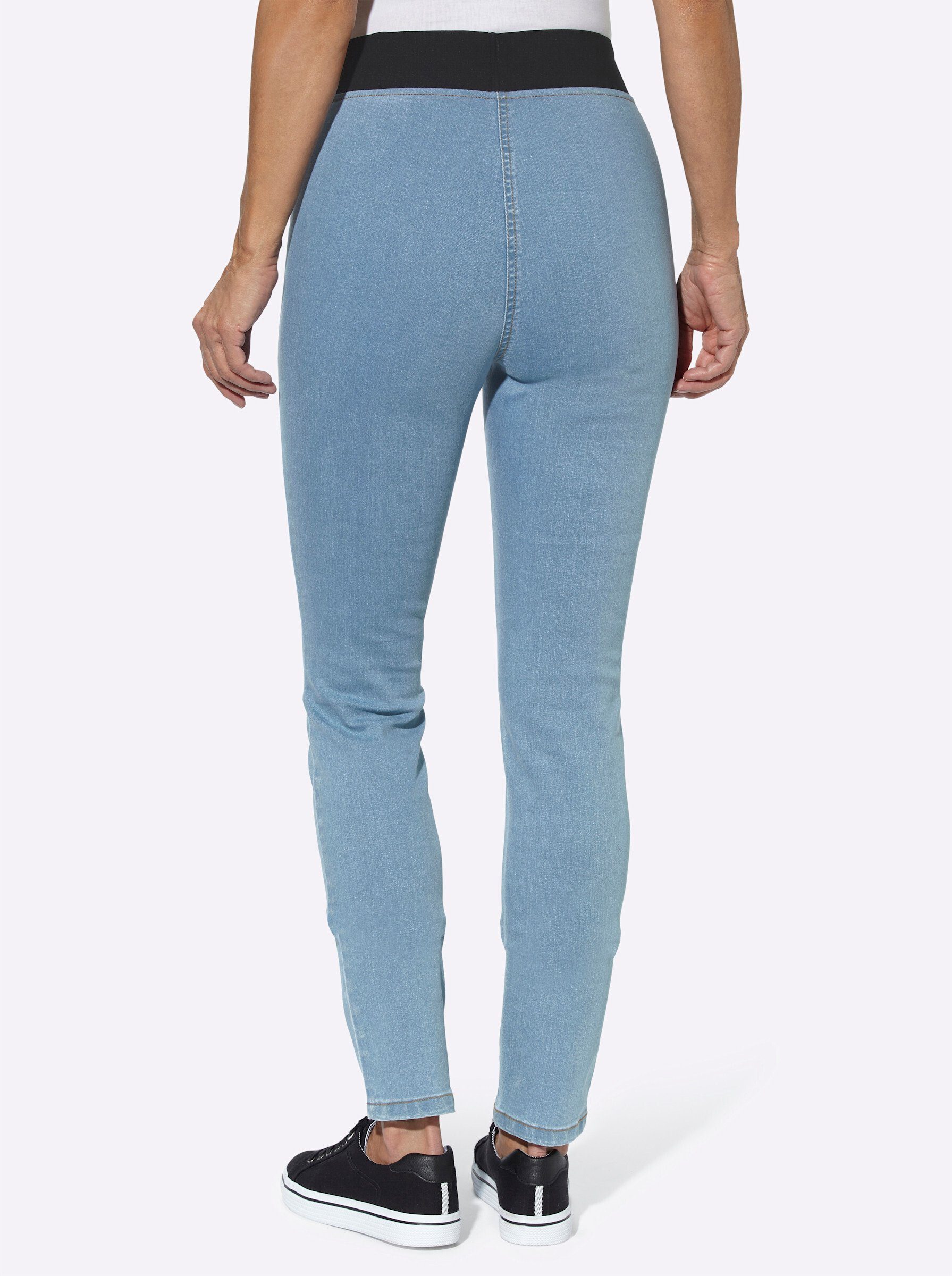 an! blue-bleached Sieh Jeans Bequeme