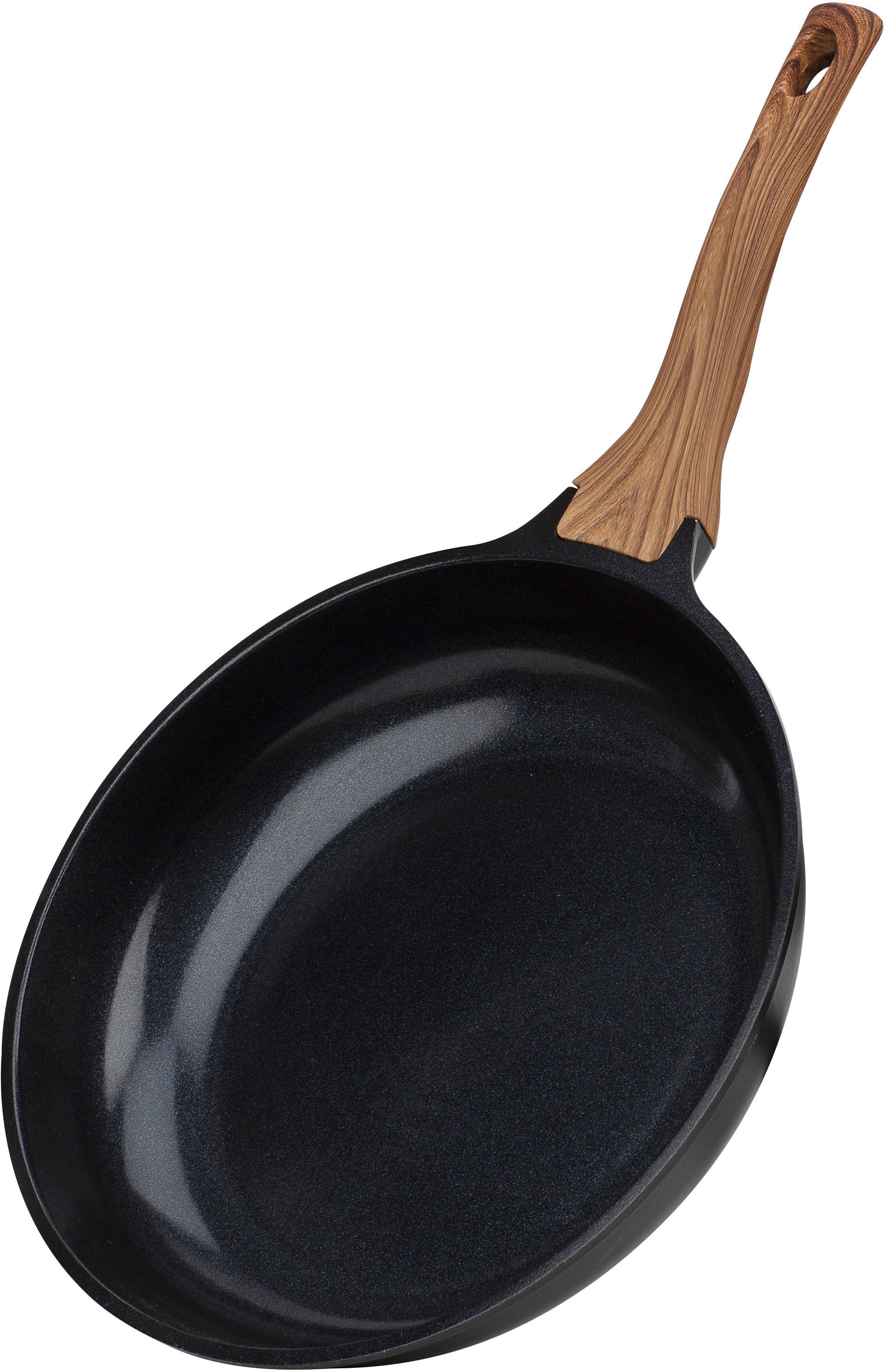GSW Pfannen-Set Natural Fit, Aluminiumguss (Set, 3-tlg., 1x Pfanne 20cm, 24cm, 28cm), mit neuartiger PFAS-freien Antihaft-Versiegelung, Induktion