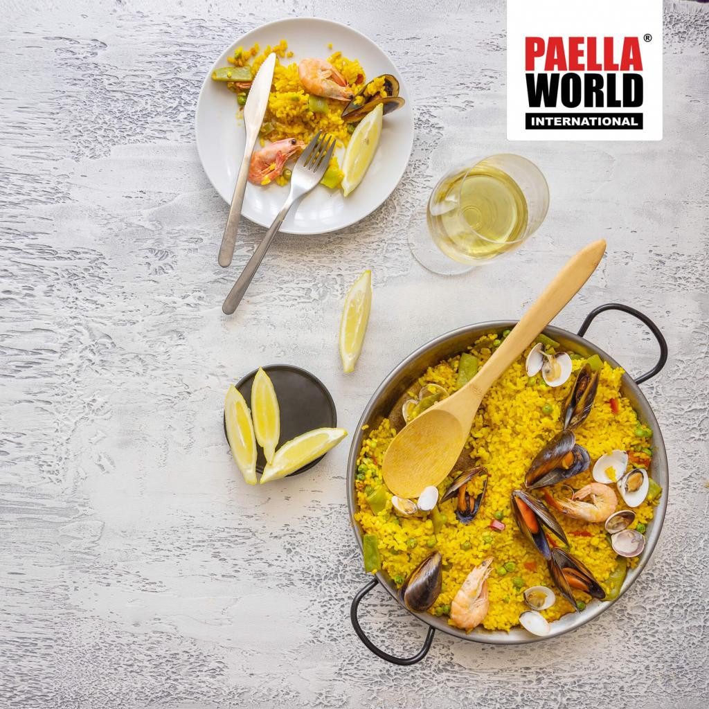 Paella World International Paellapfanne Stahl poliert mit Griffen, in verschiedenen Größen wählbar, Stahl