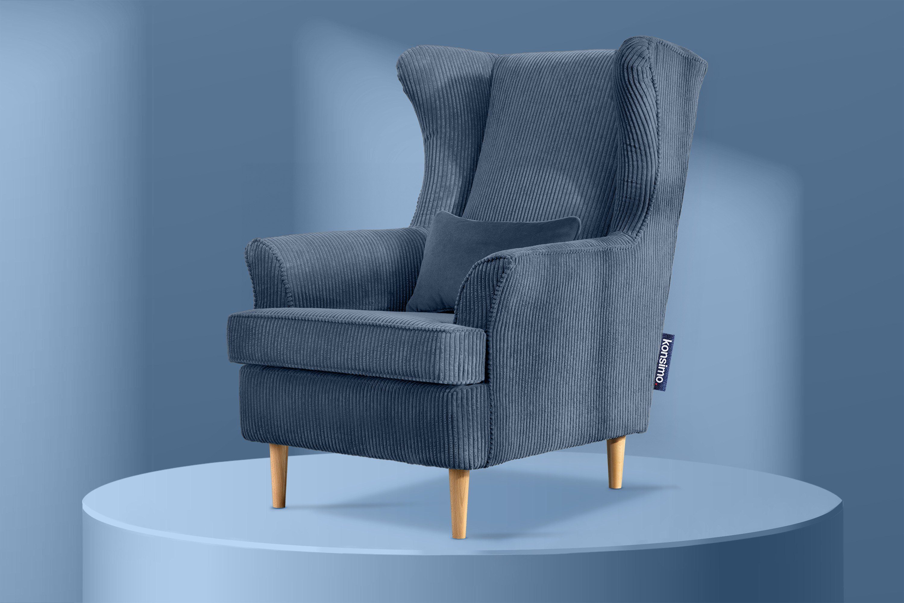 KONSIMO® Ohrensessel STRALIS Sessel, skandinavischer Stil, hergestellt in der EU, zeitloses Design