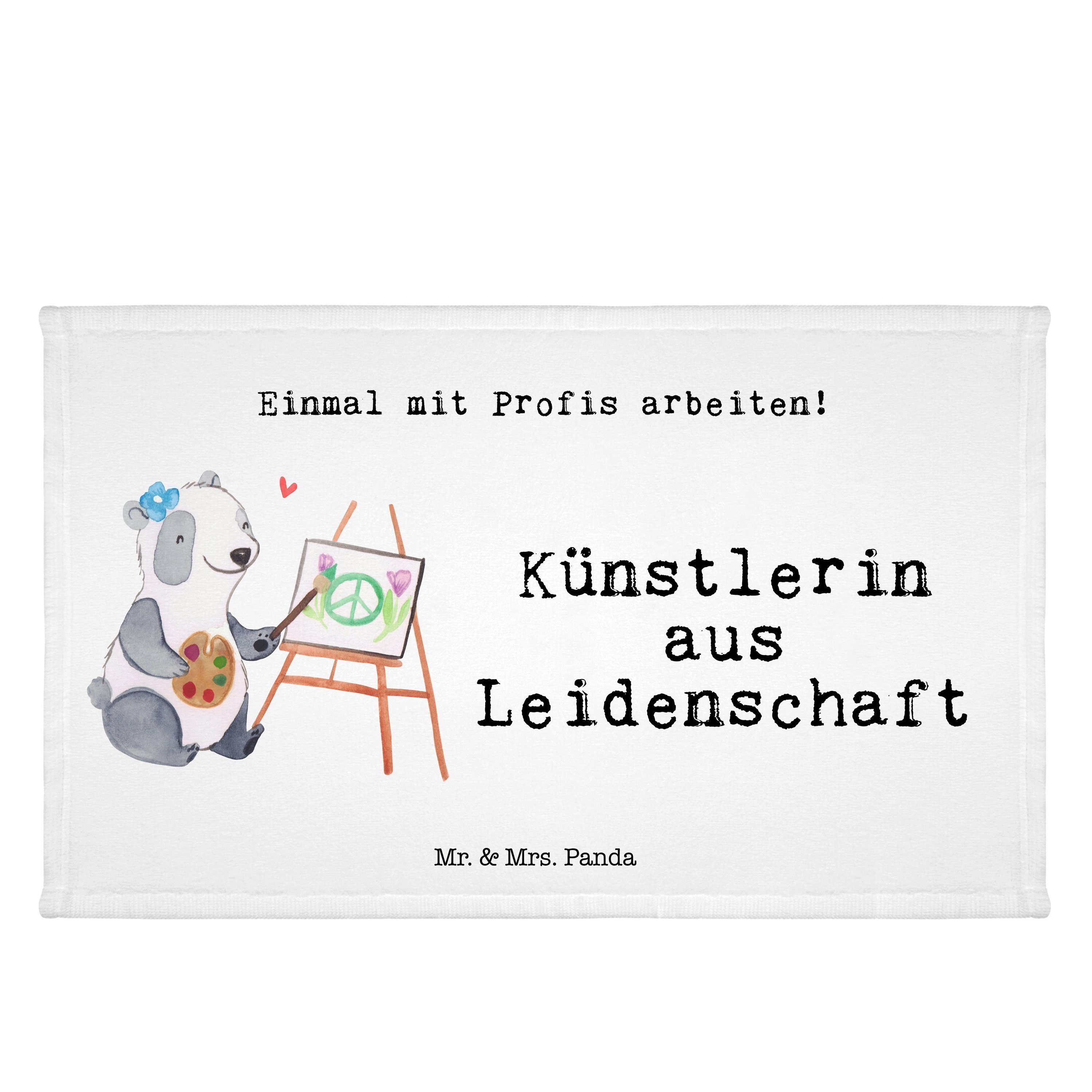 (1-St) Mrs. Leidenschaft Künstlerin Panda Geschenk, aus & Kunstschule, - Frottier, Weiß Handtuch Mr. -