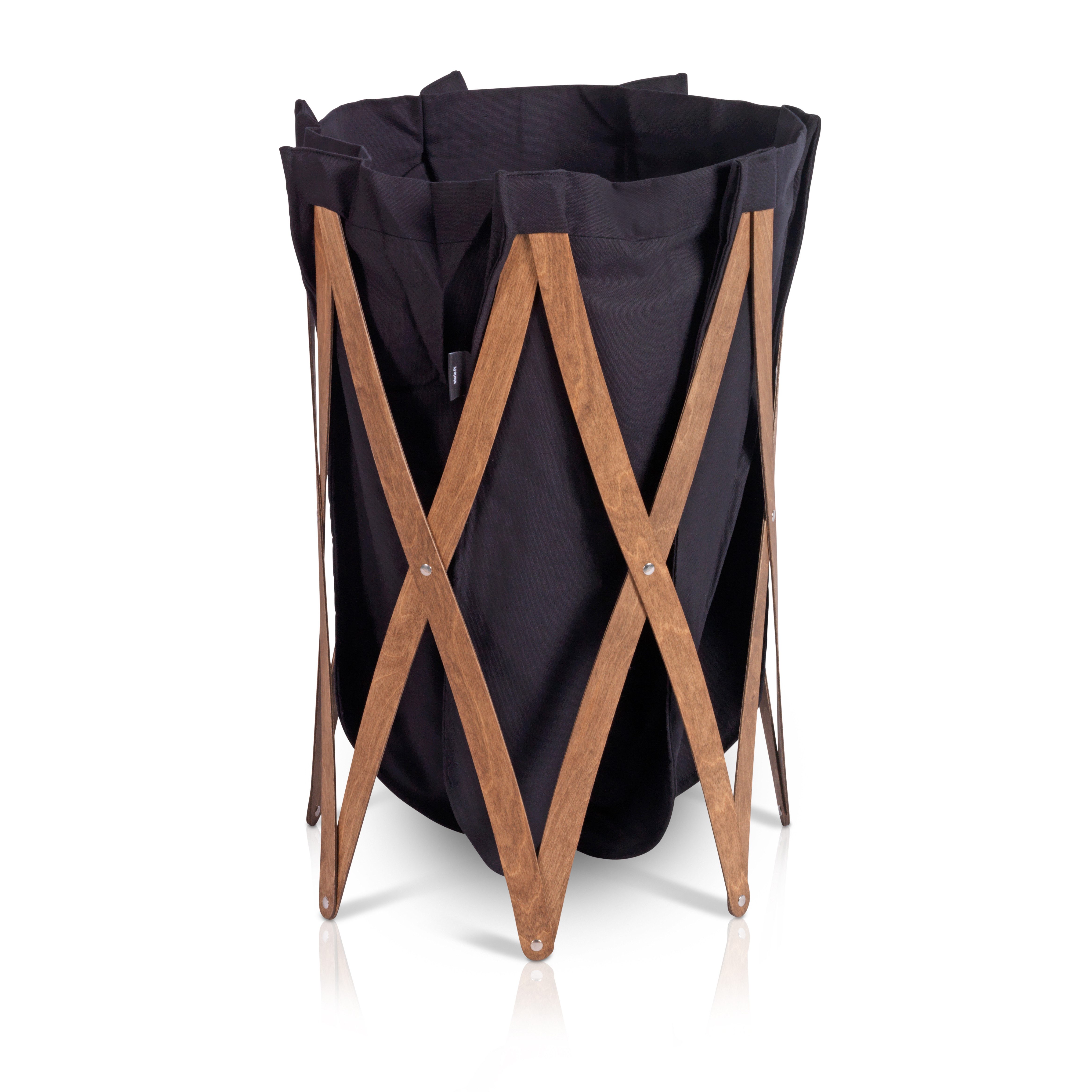 Klein & More Wäschesortierer Gestell für Design Wäschesammler Marie Pi, passt sich Füllvolumen an, Holz – Bild 3 von 3