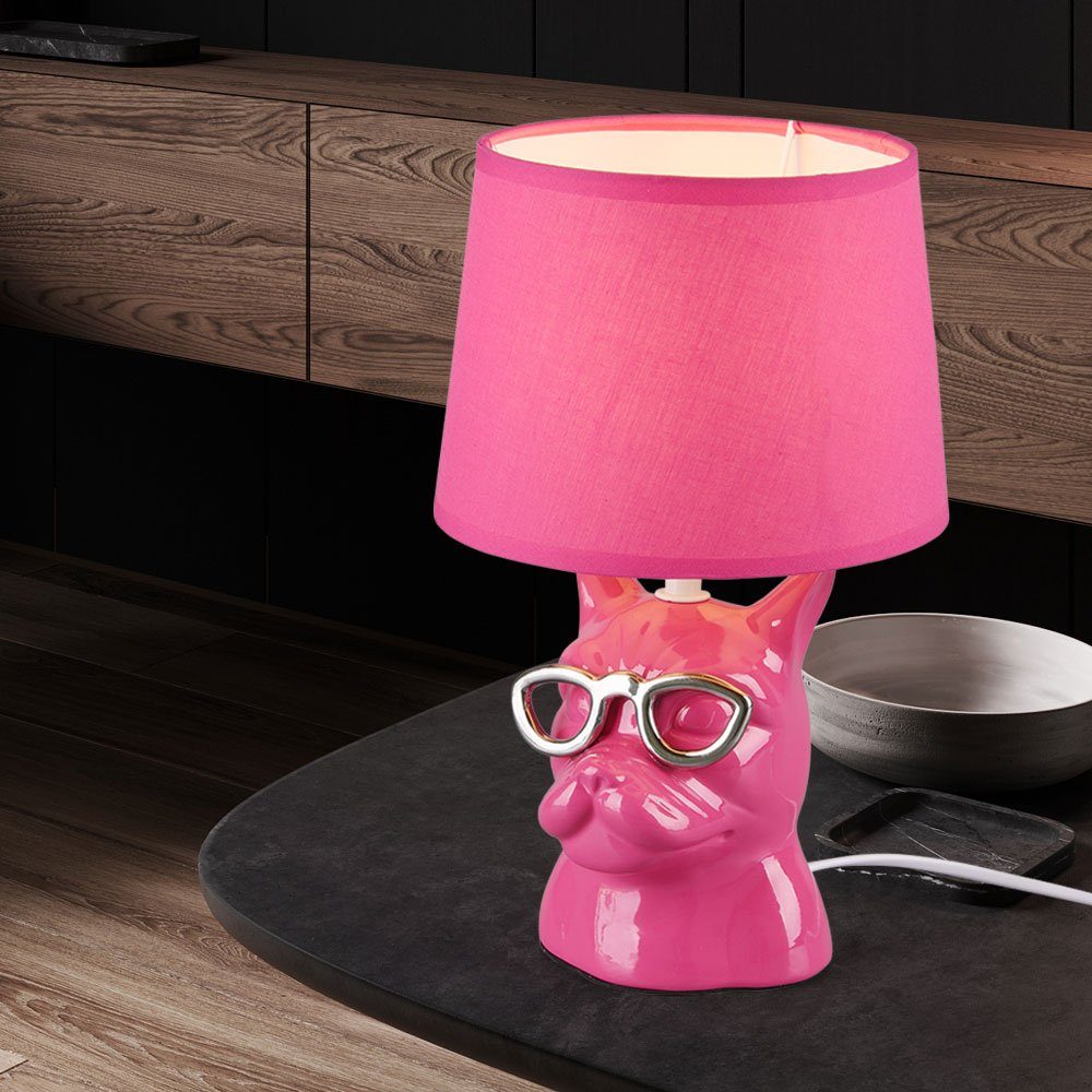für Tischlampe etc-shop Schlafzimmer Leuchtmittel Esszimmerlampe inklusive, Schreibtischlampe, Keramik Nachttischlampe nicht Pink