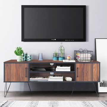 COSTWAY TV-Schrank mit verstellbarem Regal, bis 60 Zoll, 150cm