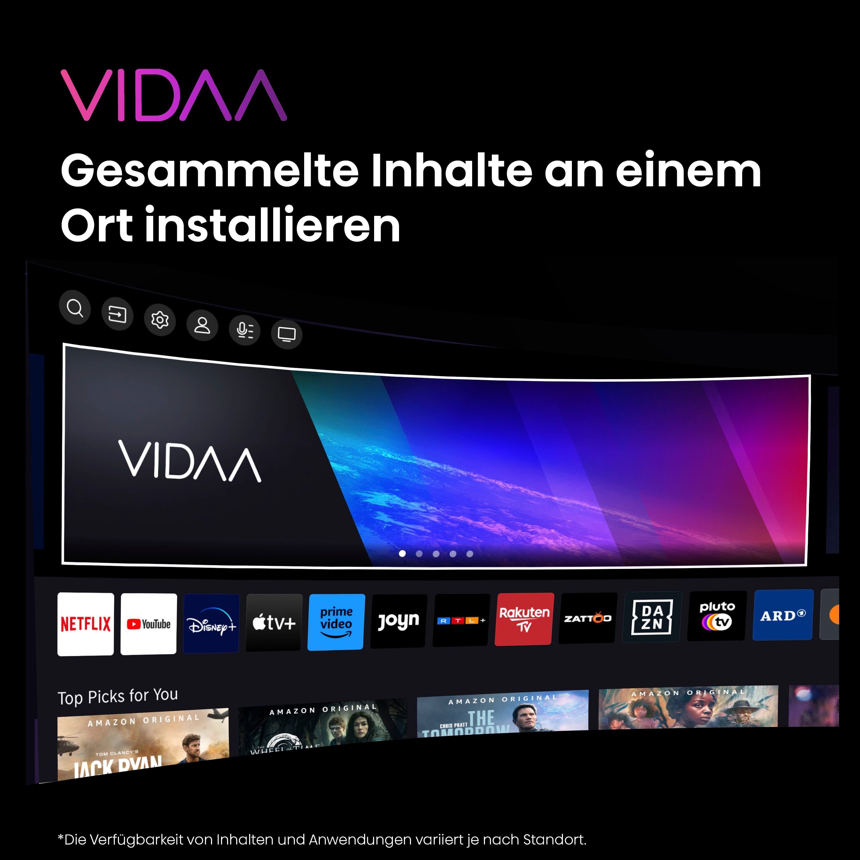 (164 cm/65 4K 65E61KT Smart-TV, Dolby DVB-C/S/S2/T/T2) Hisense LED-Fernseher Tuner Vision, HD, Triple Ultra Zoll, Smart-TV,