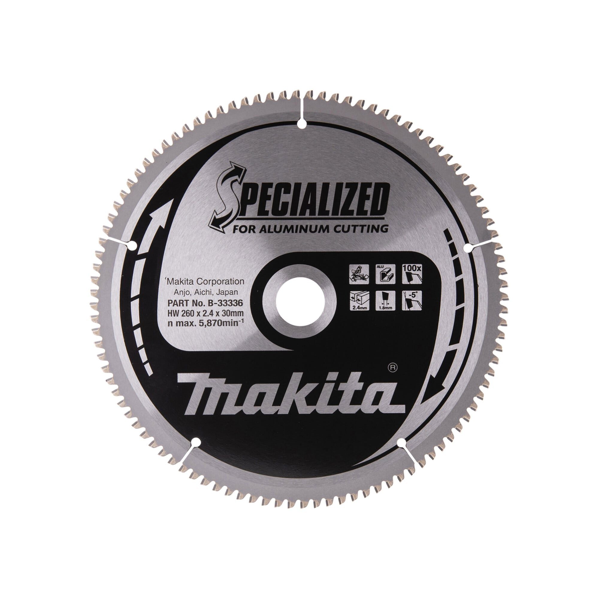 Makita Kreissägeblatt Makita SPECIALIZED Sägeblatt 260x30x100Z (B-33336)