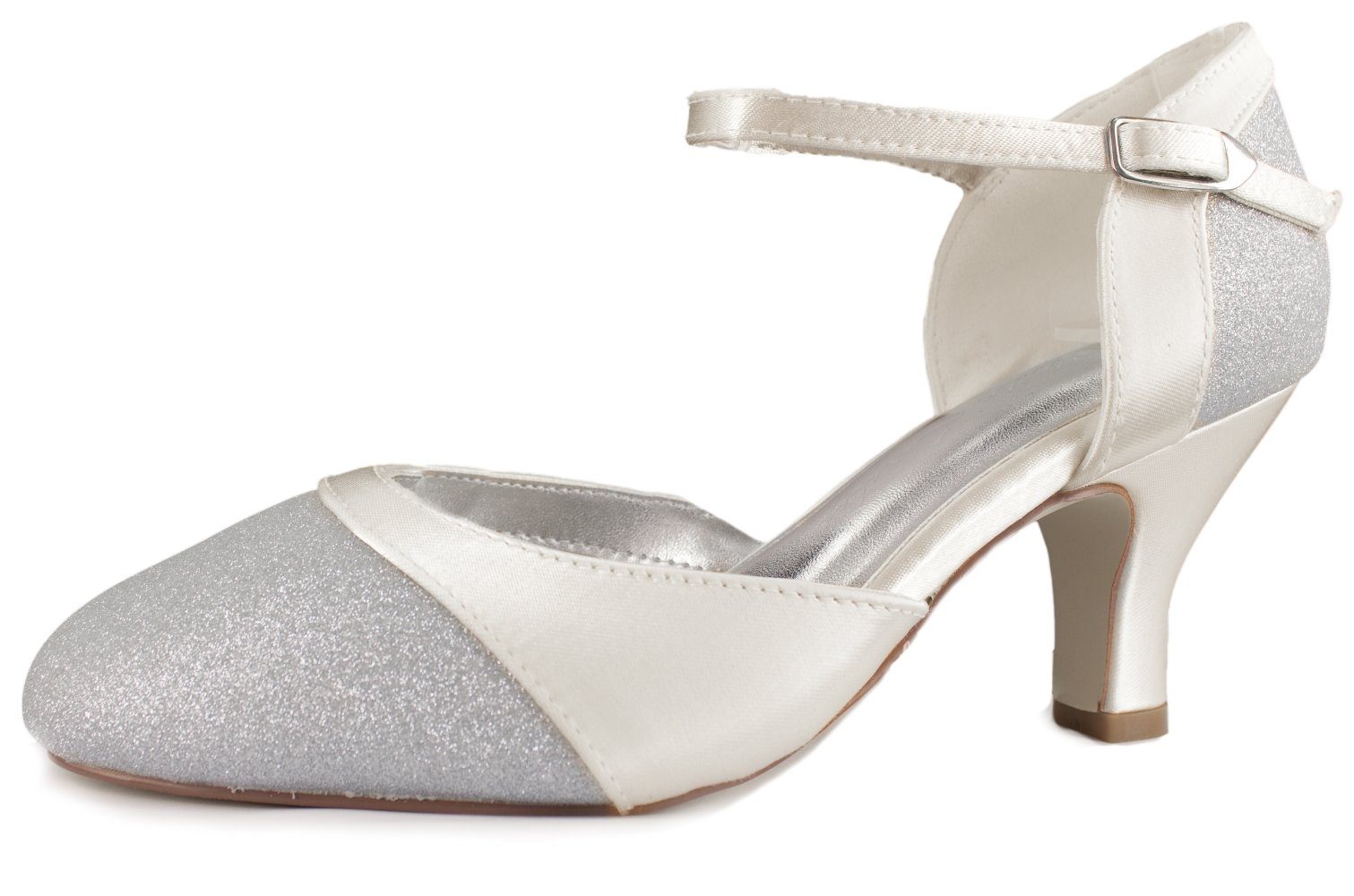 White Lady 701 Satin Туфлі mit Glitter Босоніжки