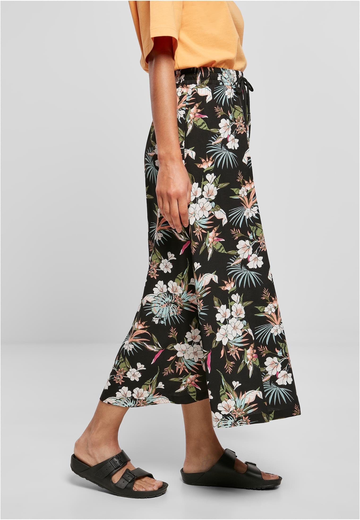 Midi Skirt (1-tlg) Viscose CLASSICS URBAN Ladies tropical black Jerseyrock Damen