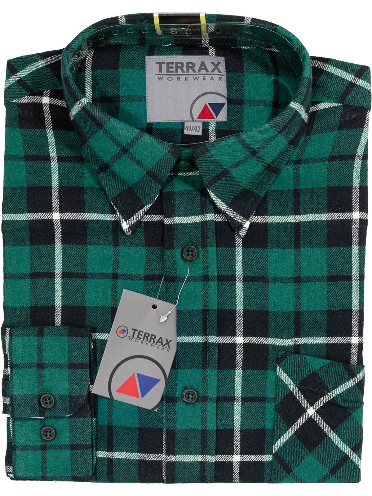 Terrax Workwear Langarmhemd 81032-4200 Flanellhemd 105 cm Karriert