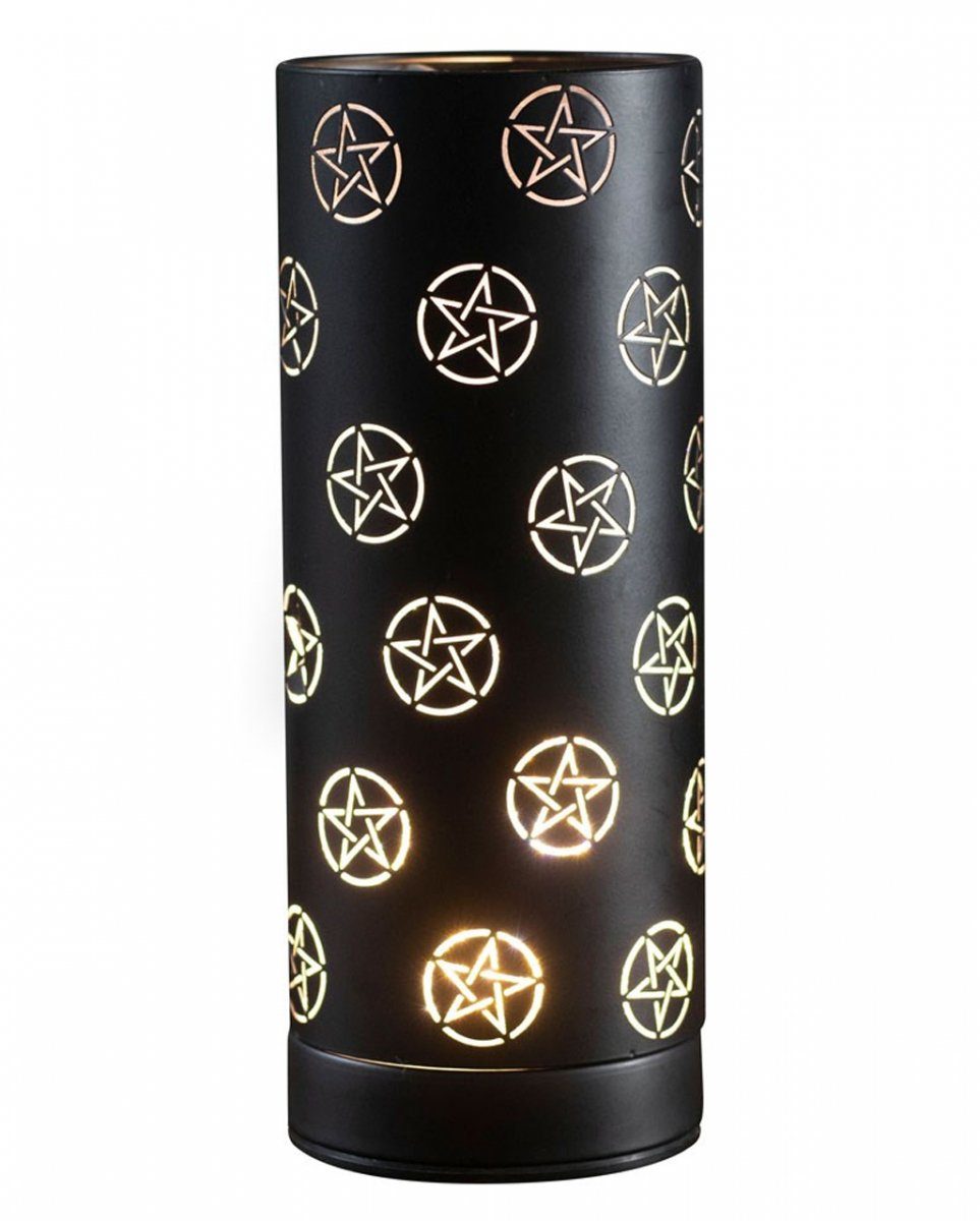 Horror-Shop Dekofigur Schwarze elektr. Aroma Lampe mit Pentagramm Motiv