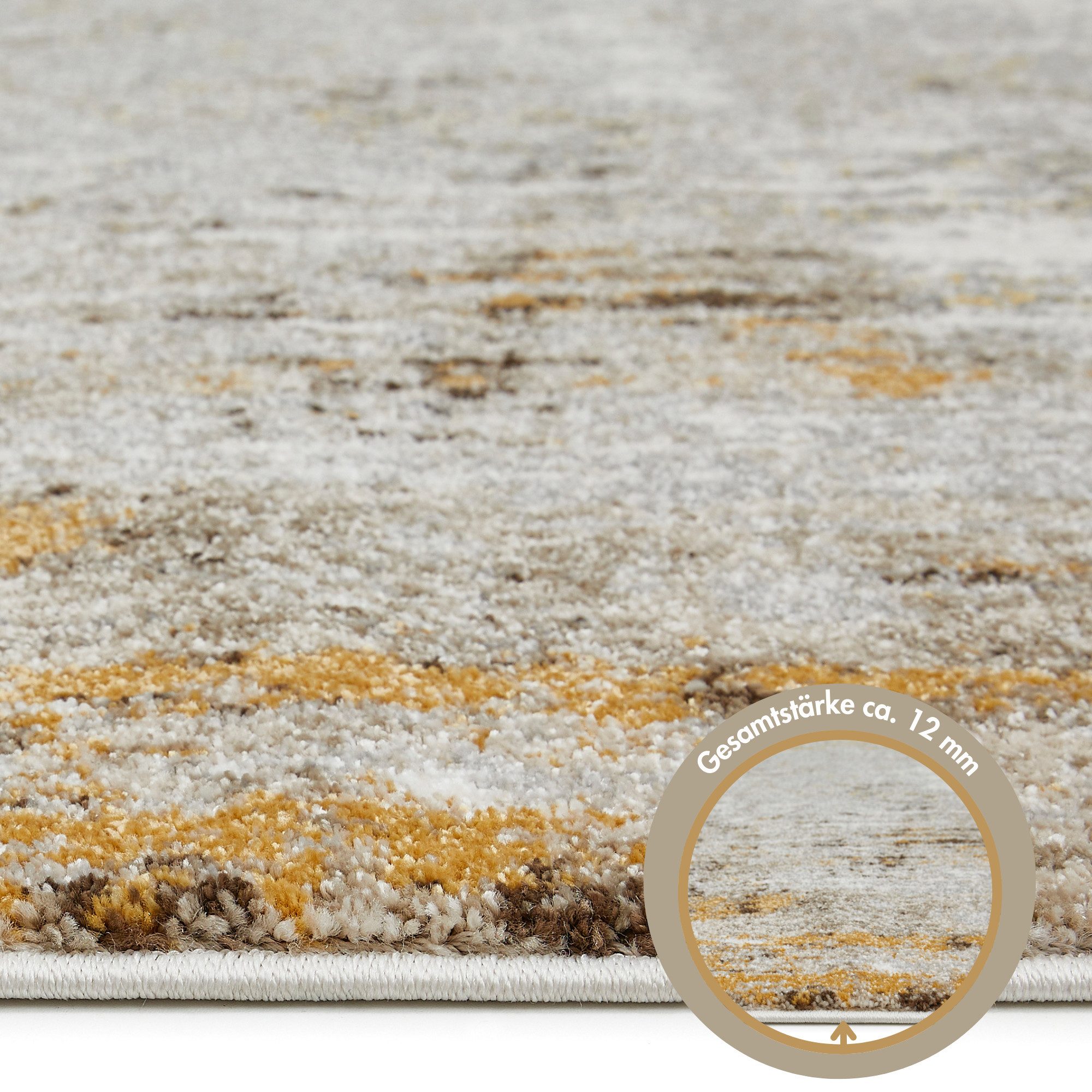 LUXOR living Teppich Montreal, oval, Höhe: 12 mm, Kurzflor, modernes Design, Wohnzimmer, Schlafzimmer