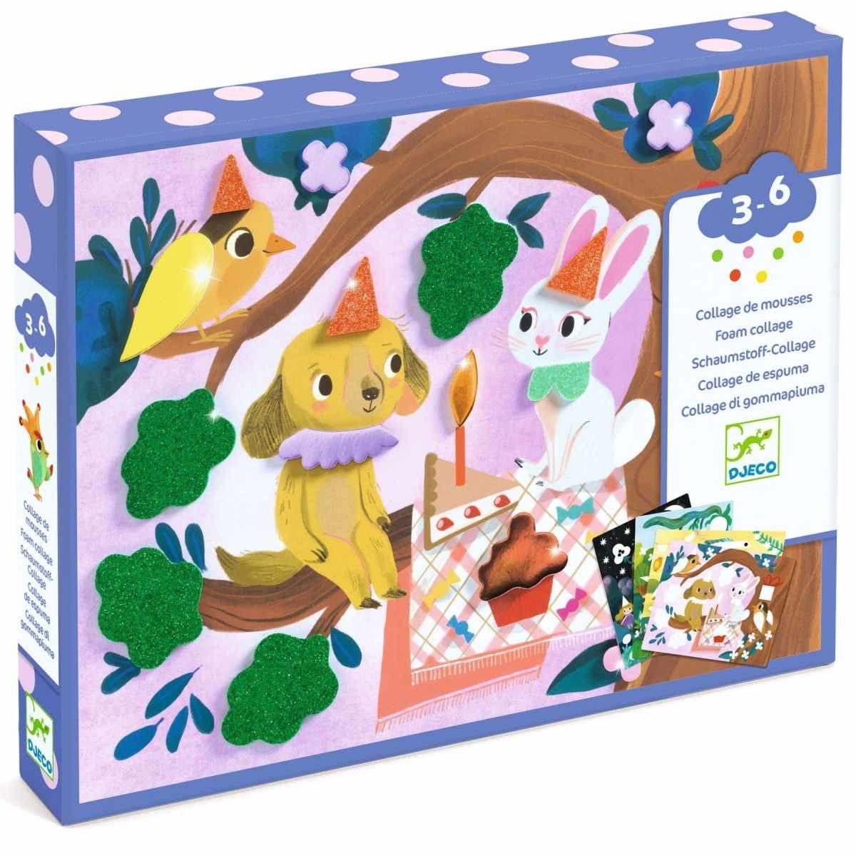 DJECO Kreativset Collage - Glitzerparty Kreativset für Kinder