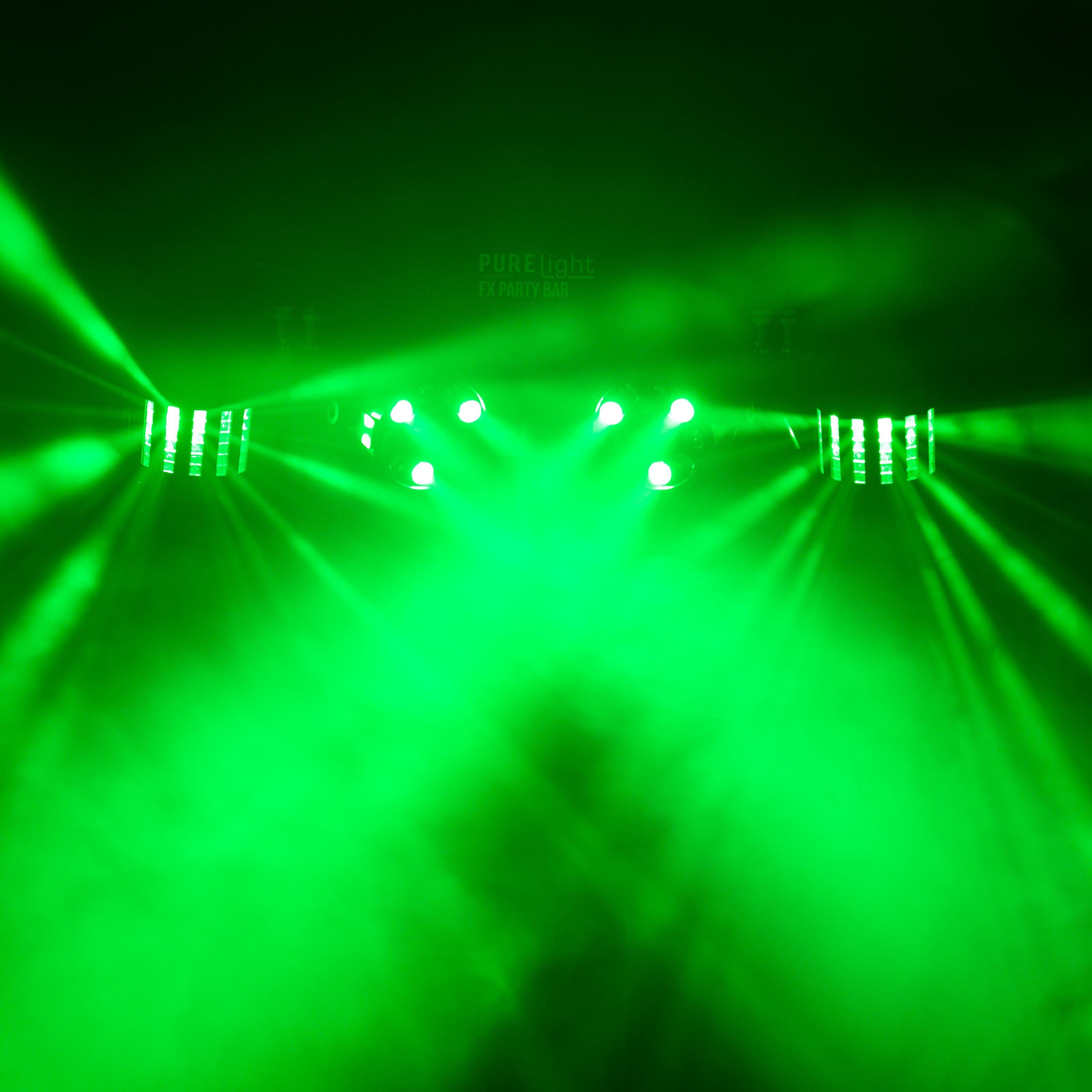 PURElight LED spotlights, FX Party Bar, LED PARs, LED Derbies, DMX control