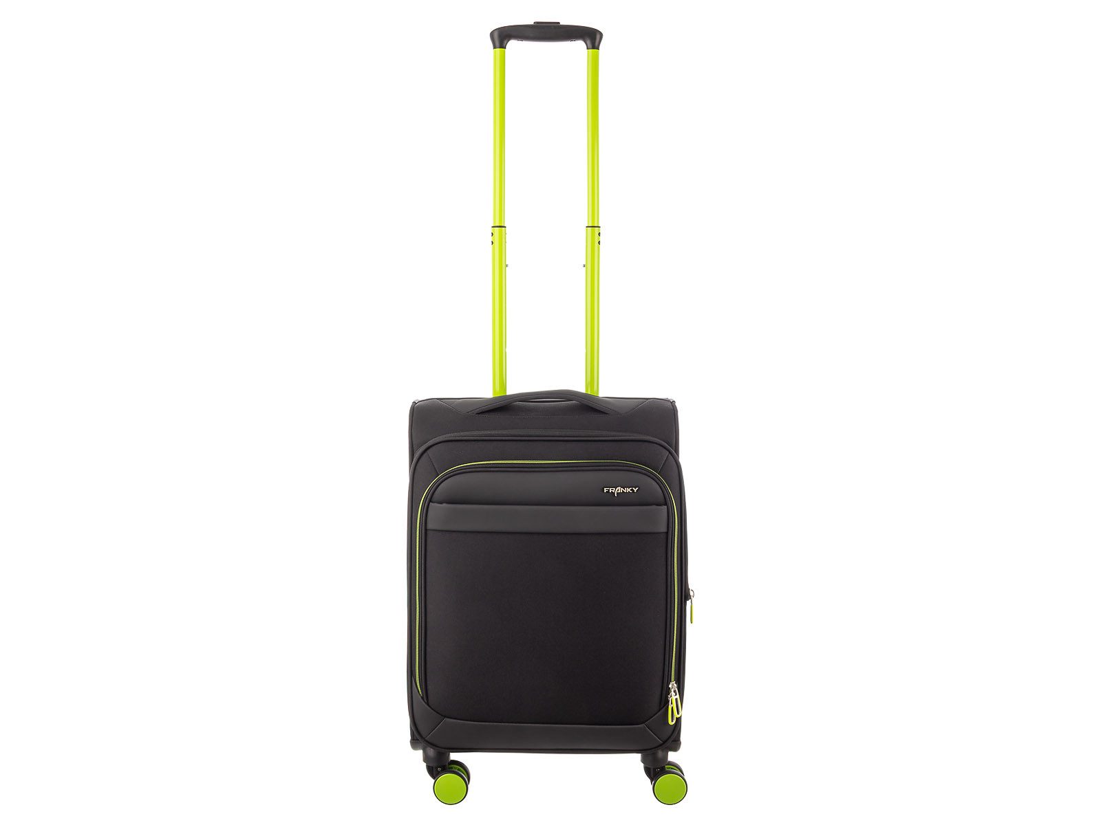Franky Weichgepäck-Trolley Koffer Gr. S Reisegepäck T27-F Spinner 55er, 4 Doppellenkrollen Rollen, Dehnfalte TSA Schloss