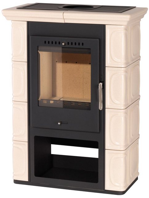 Kaminofen Augsburg, handgefertigte Kacheln, 7 kW, Sekundärluftzufuhr