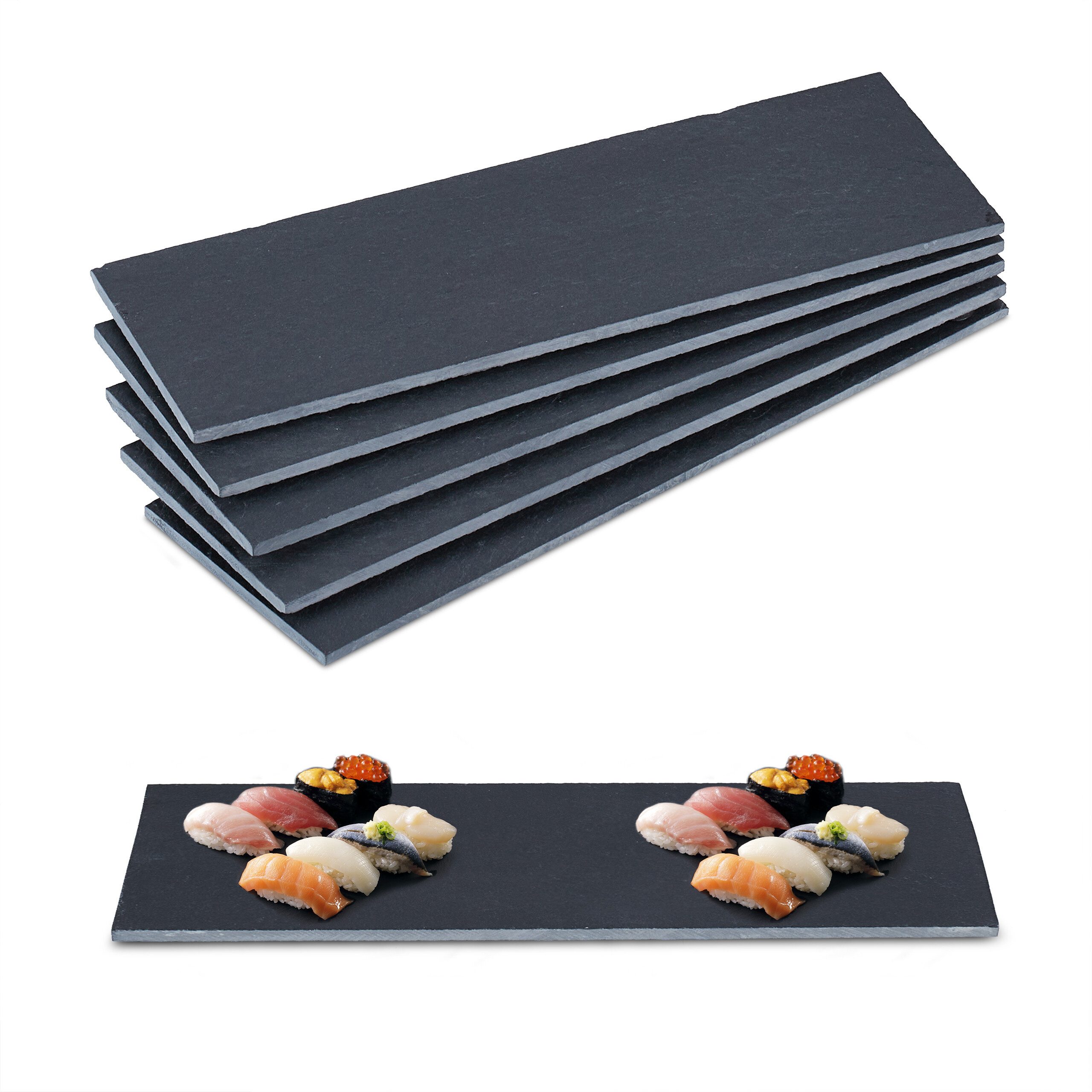 Servierplatte 6er Set Schieferplatte 30 x 10 cm