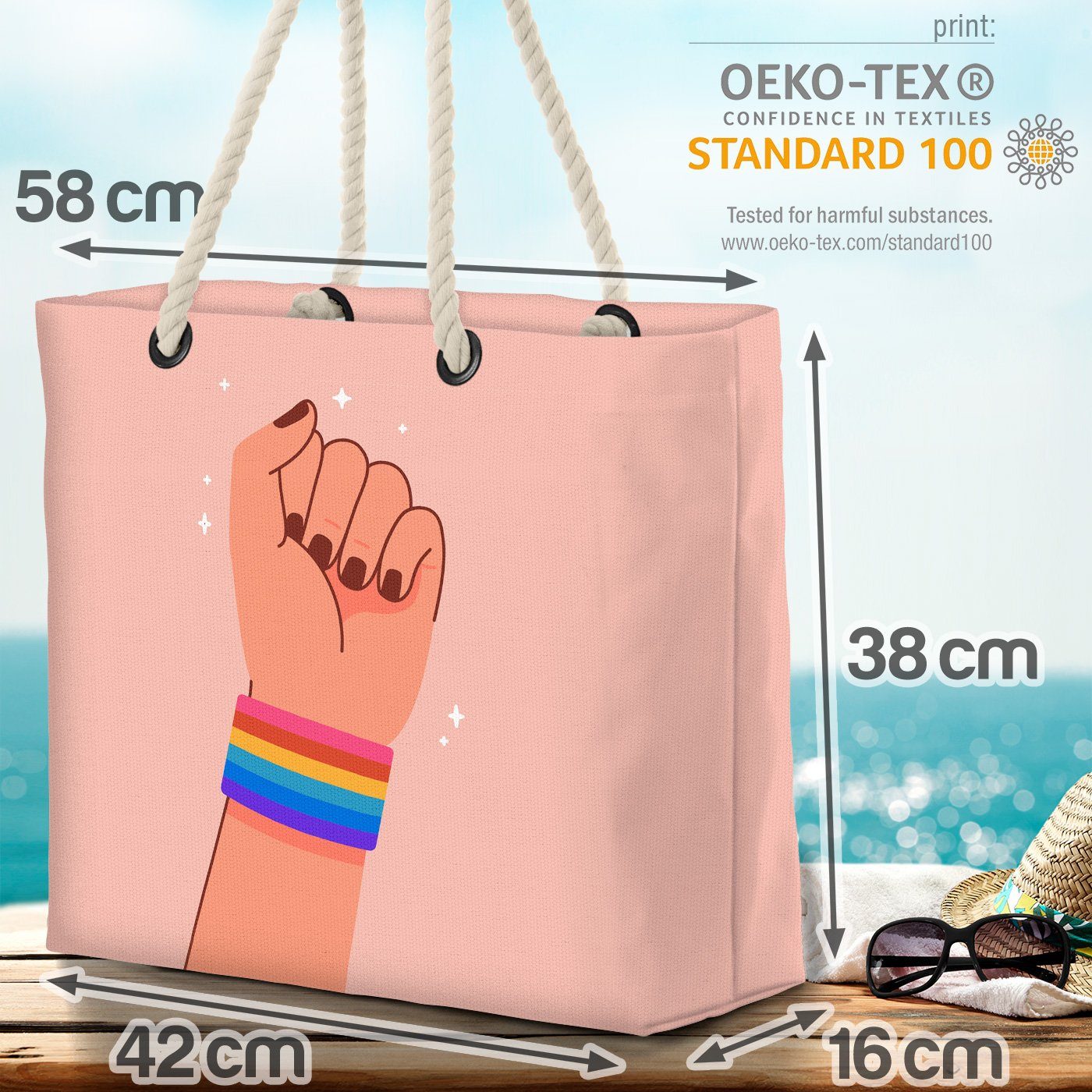 VOID Strandtasche (1-tlg), Farben Streifen Pride Power pride Gay parade gesreift Armband flag cl