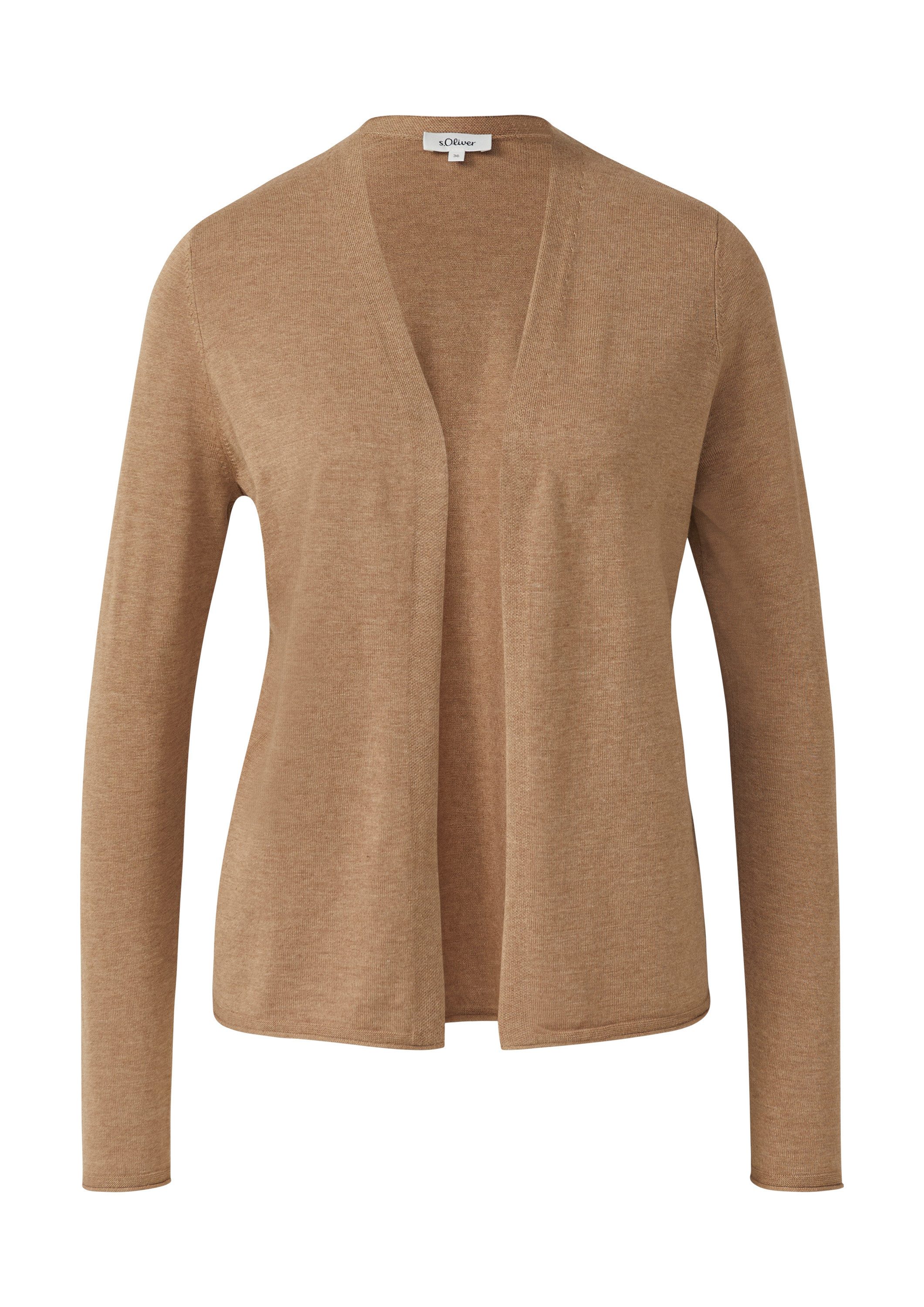 s.Oliver Cardigan Strickjacke Feinstrickjacke mit Rollkante am Saum günstig online kaufen