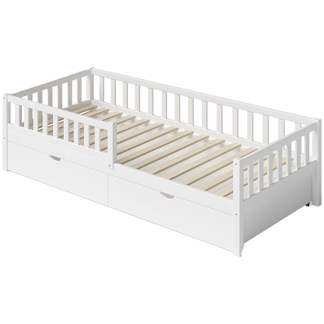 Bellabino Kinderbett Vils mit Lattenrost und Rausfallschutz 90x200 cm (weiß günstig online kaufen