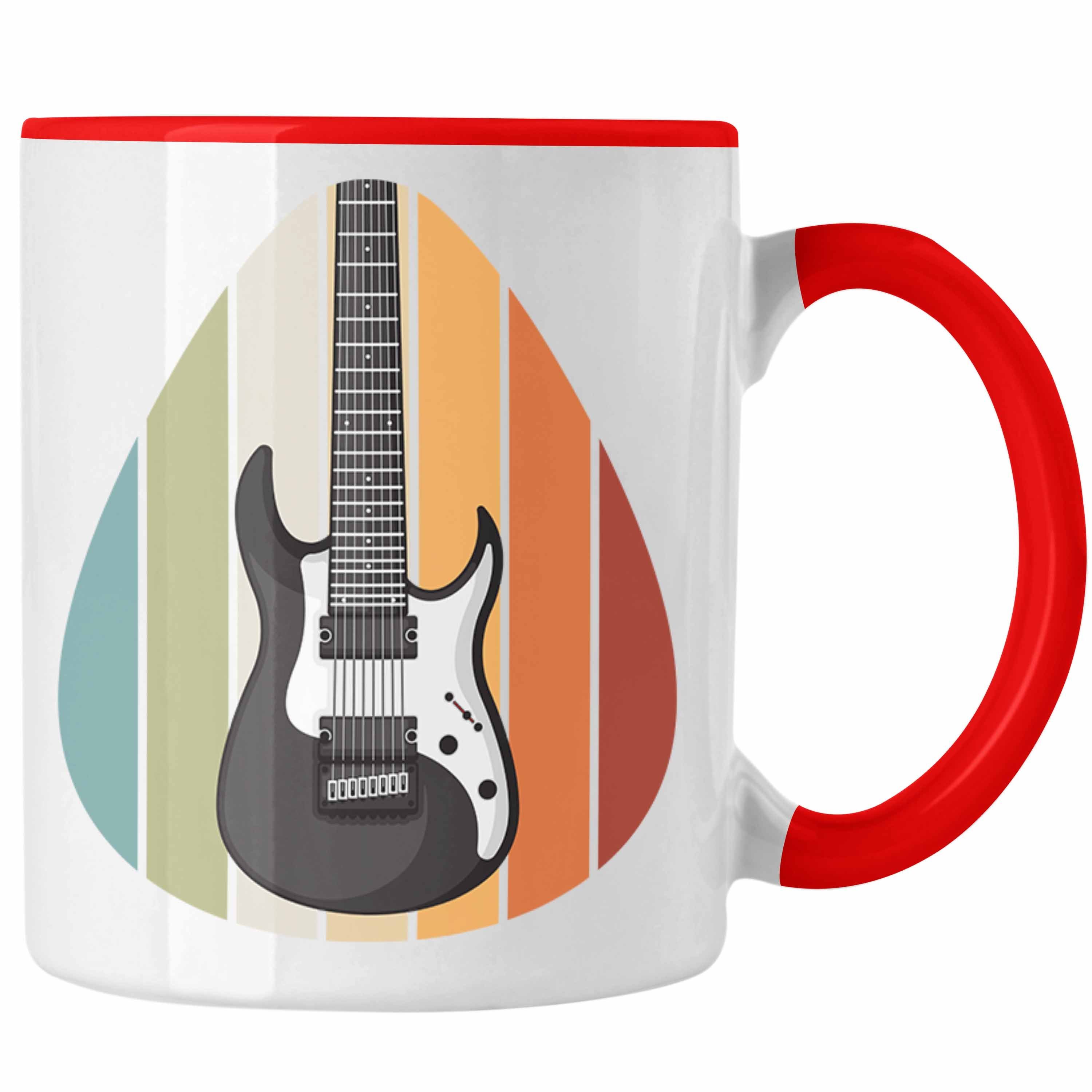 Trendation Tasse Trendation - Gitarrenspieler Geschenk Tasse Männer Frauen Gitarre Geschenkidee Gitarristen Gitarrist Geschenke Motiv Rot | Teetassen