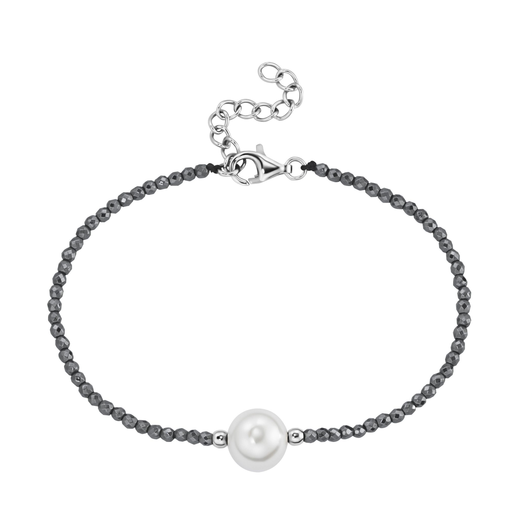 Smart Jewel Armband mit Edelstein-Kugeln + Muschelkern-Perle, Silber 925 günstig online kaufen
