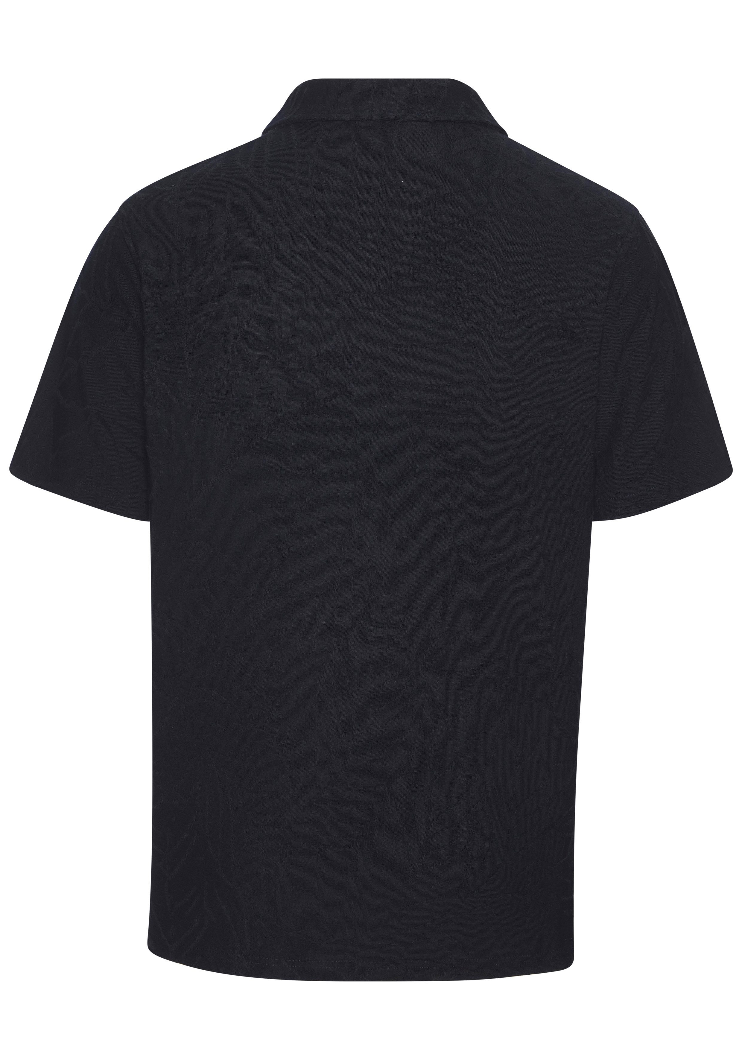 Beachtime Poloshirt, sommerliches T-Shirt mit modischen Blätter-Design neue Strukturqualität im Blätter-Design