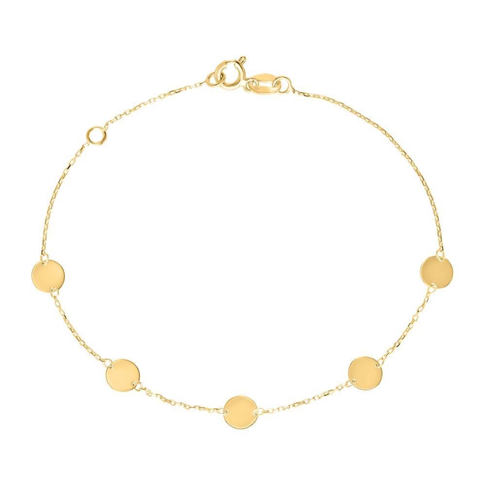 Goldarmband Zierlich mit polierten Plättchen-Elementen aus 9K Gelbgold GB0034