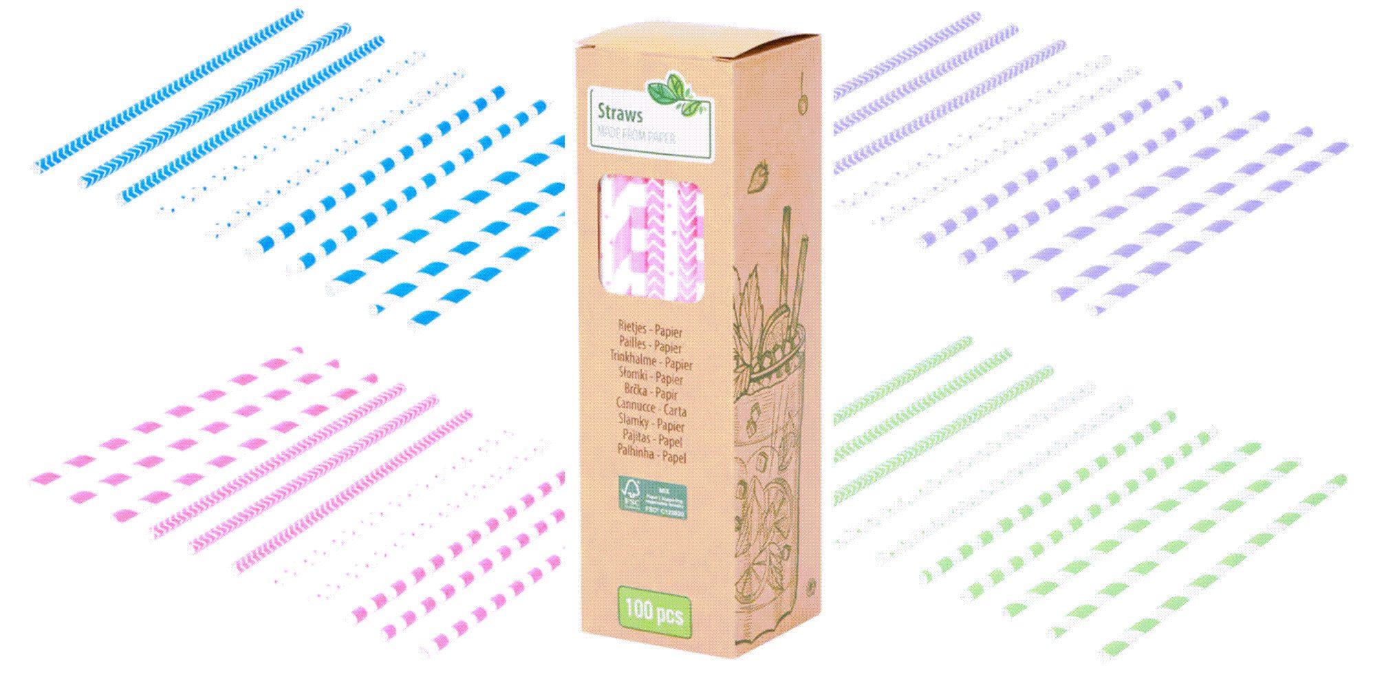 AM Trinkhalme Trinkhalme Strohhalme 400 Stück Papier Straws, (400-tlg)